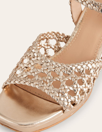 Woven Platform Sandals-Gold Metallic Leather-4