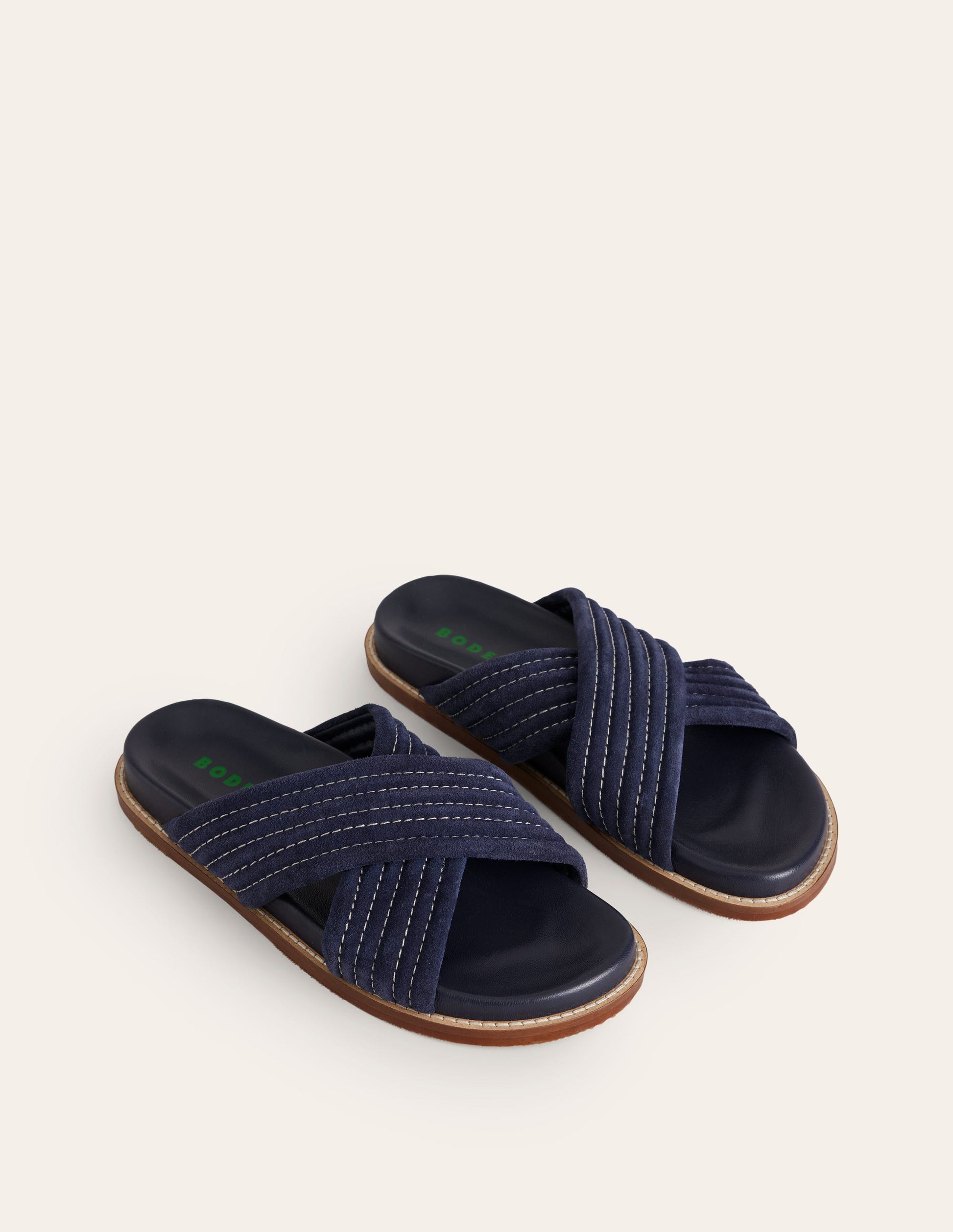 Cross Strap Sliders-Navy-4