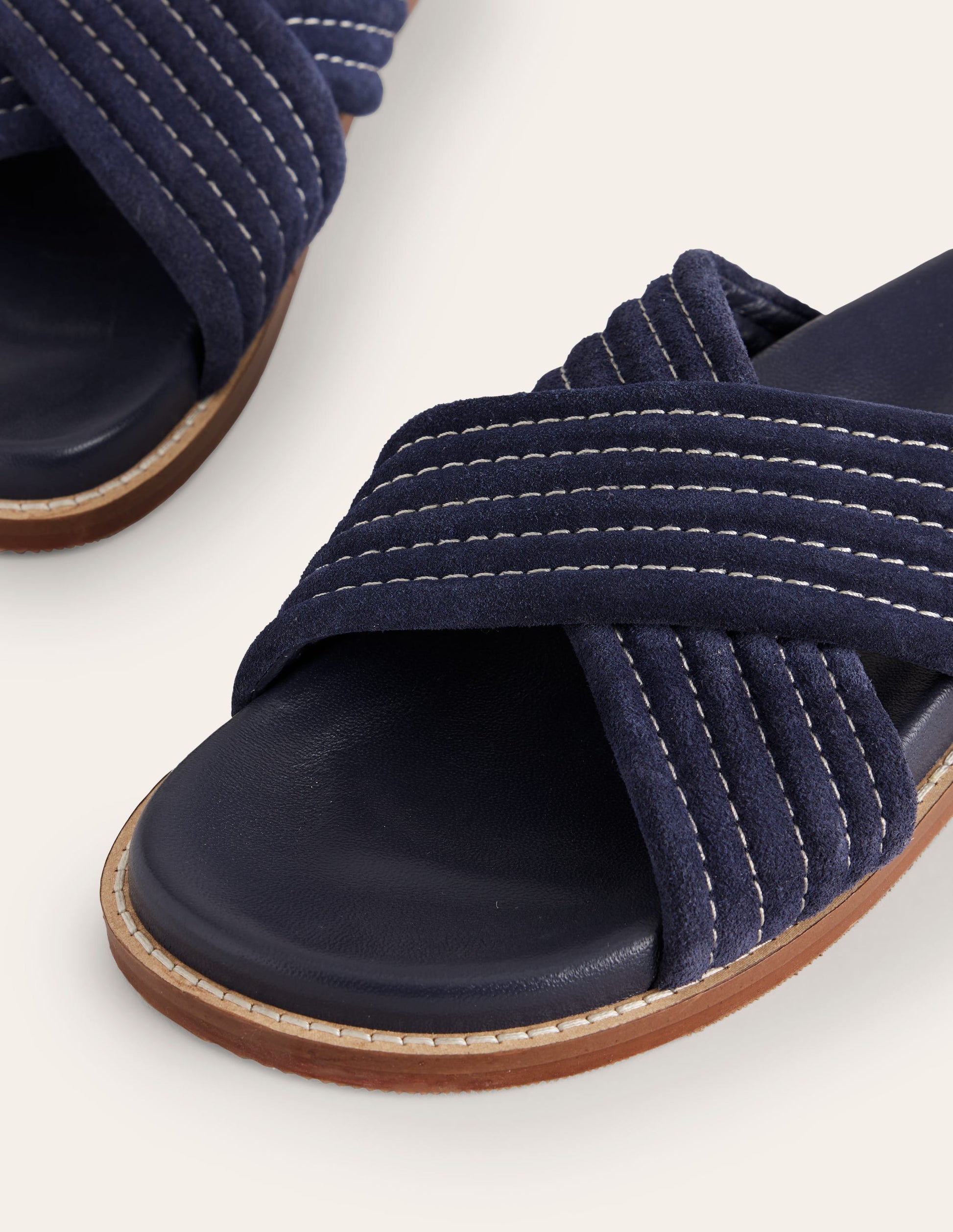 Cross Strap Sliders-Navy-5