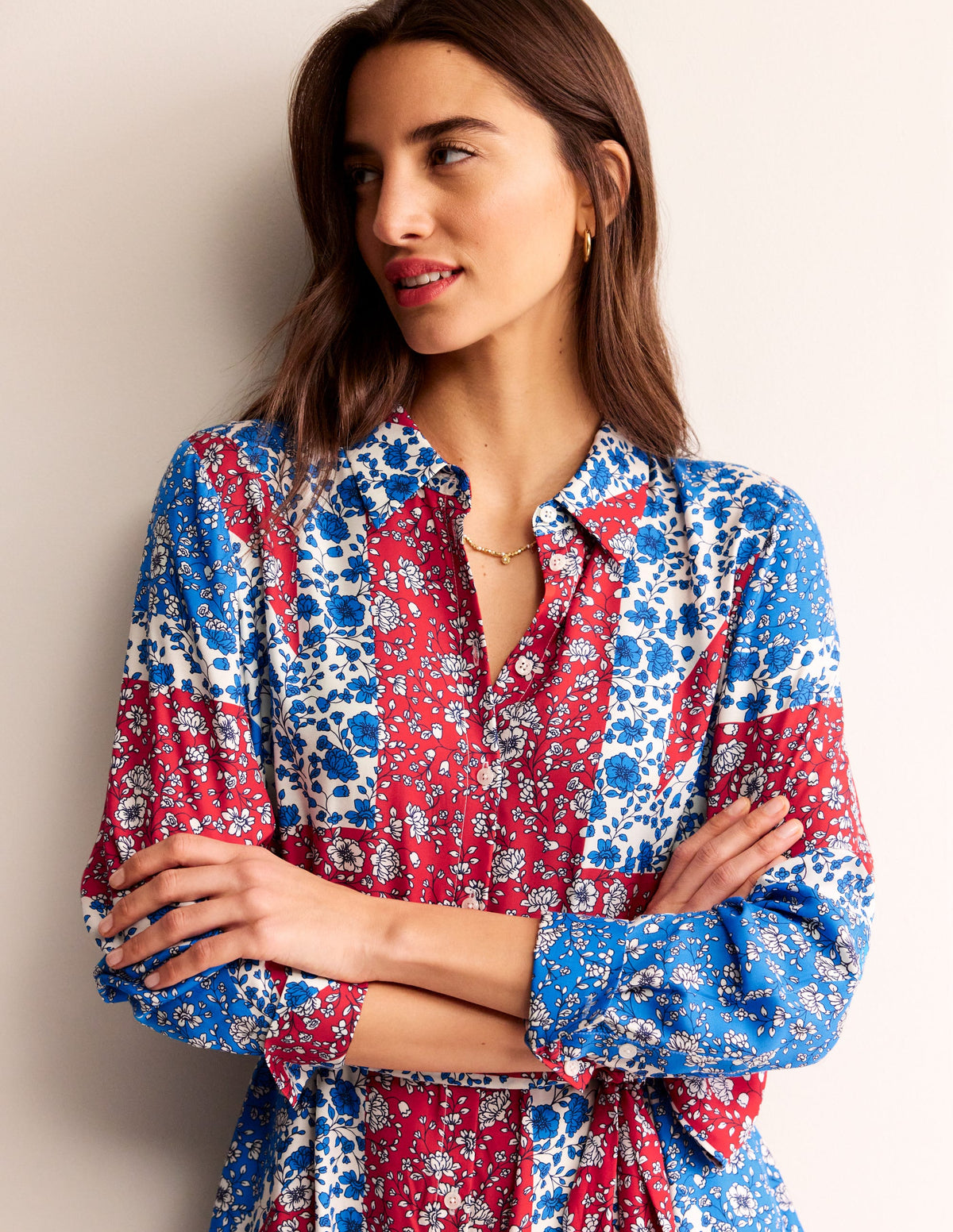 Claudia Maxi Shirt Dress-Indigo Bunting, Union Jack - Image 2