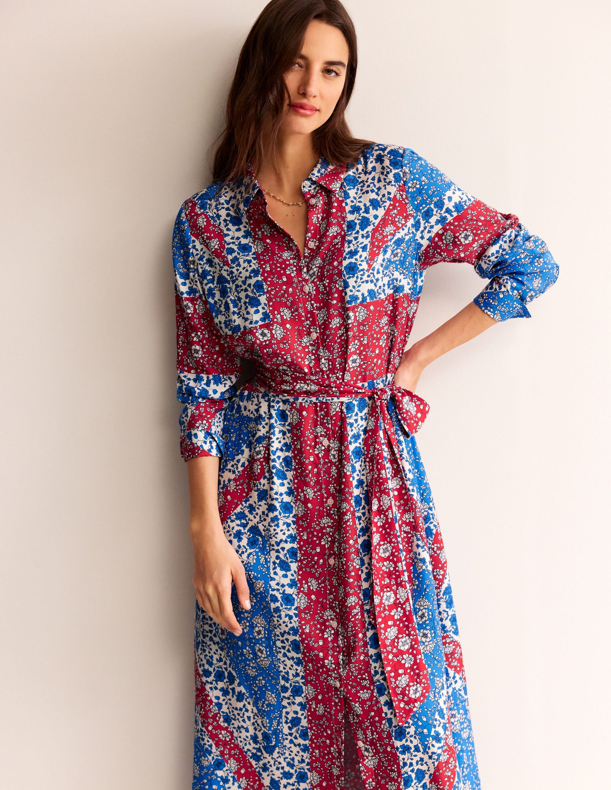 Claudia Maxi Shirt Dress-Indigo Bunting, Union Jack-4