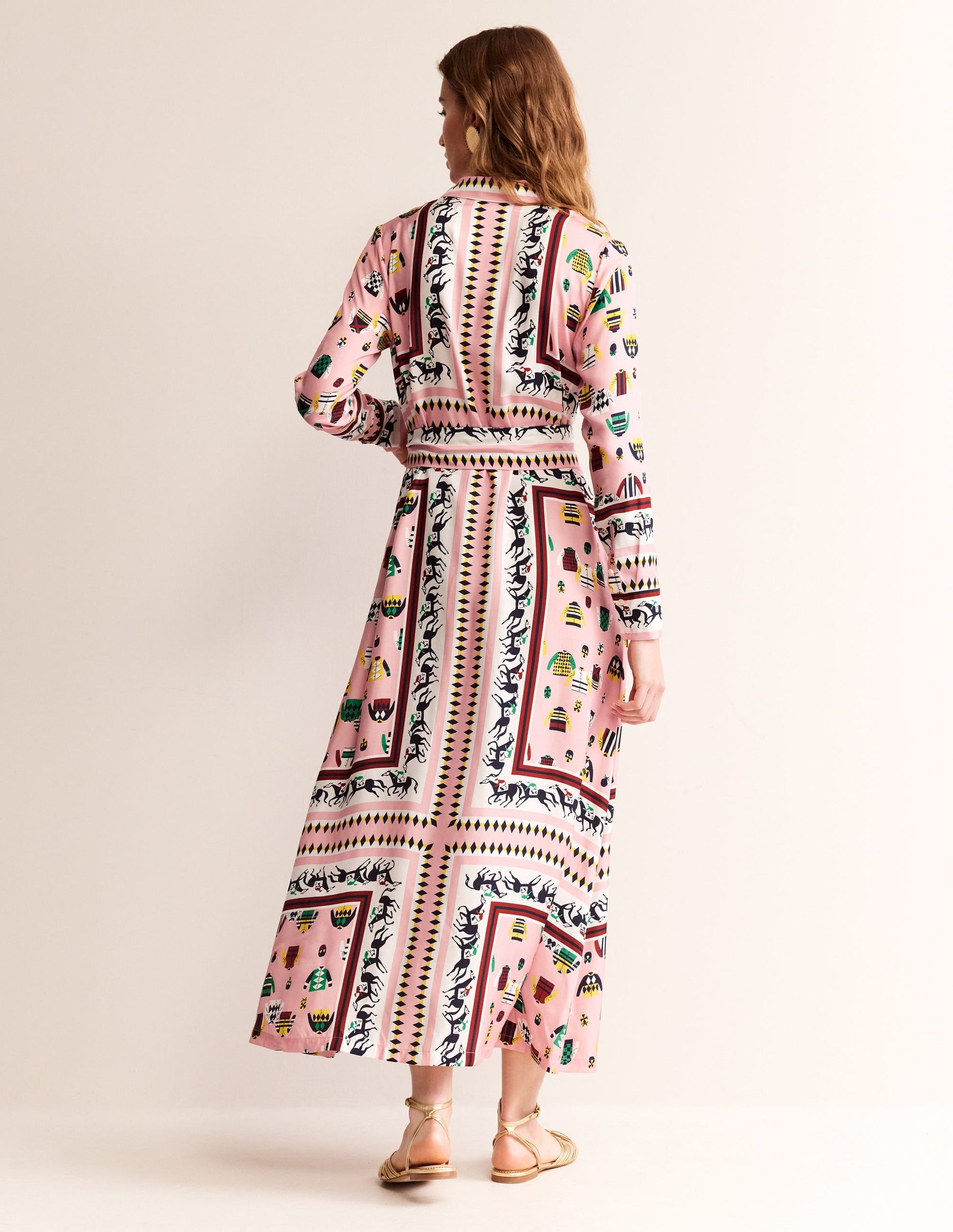 Claudia Maxi Shirt Dress-Chalky Pink, Races-3
