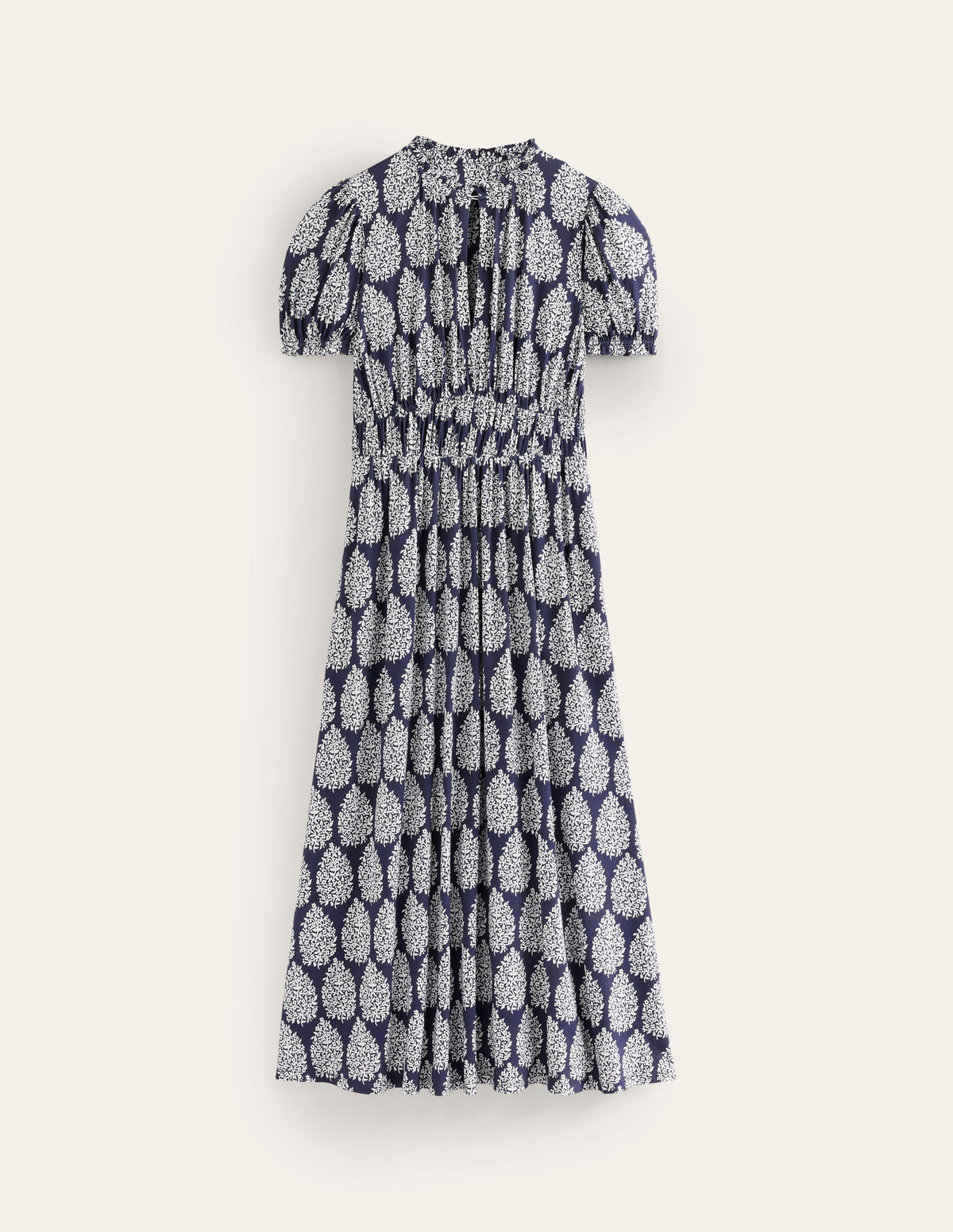 Rosanna Jersey Midi Tea Dress-French Navy, Floret Paisley - Image 5