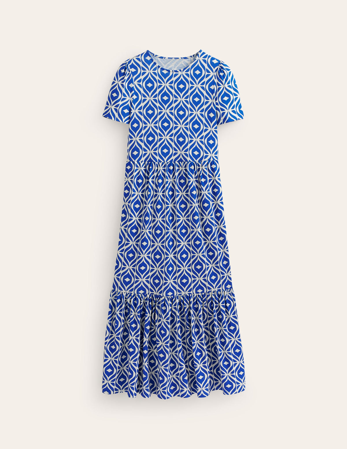 Emma Tiered Jersey Midi Dress-Surf the Web, Diamond Wave - Image 6
