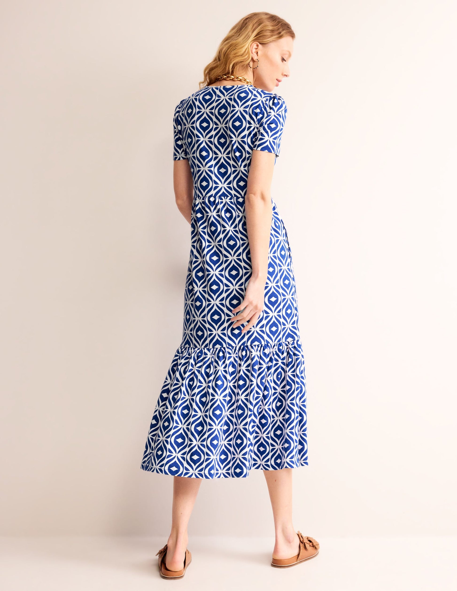 Emma Tiered Jersey Midi Dress-Surf the Web, Diamond Wave-3