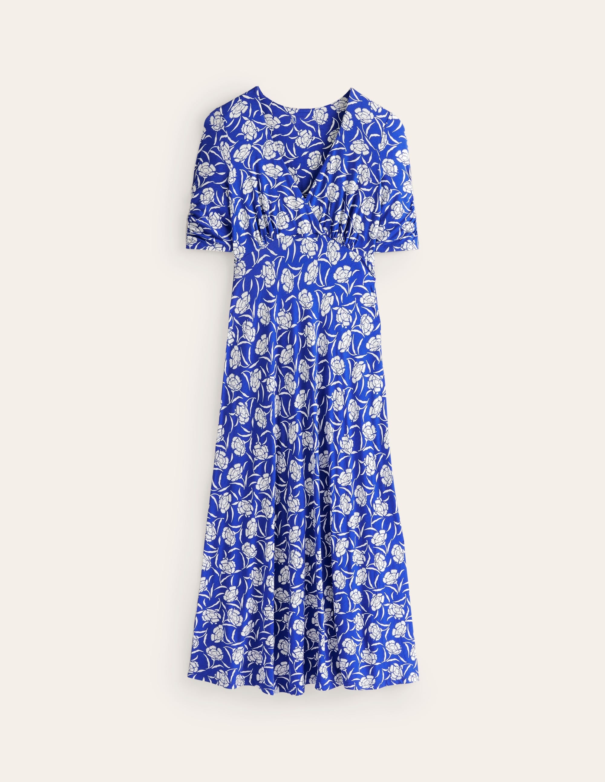 Rebecca Jersey Midi Tea Dress-Surf The Web, Peony Sprig - Image 6