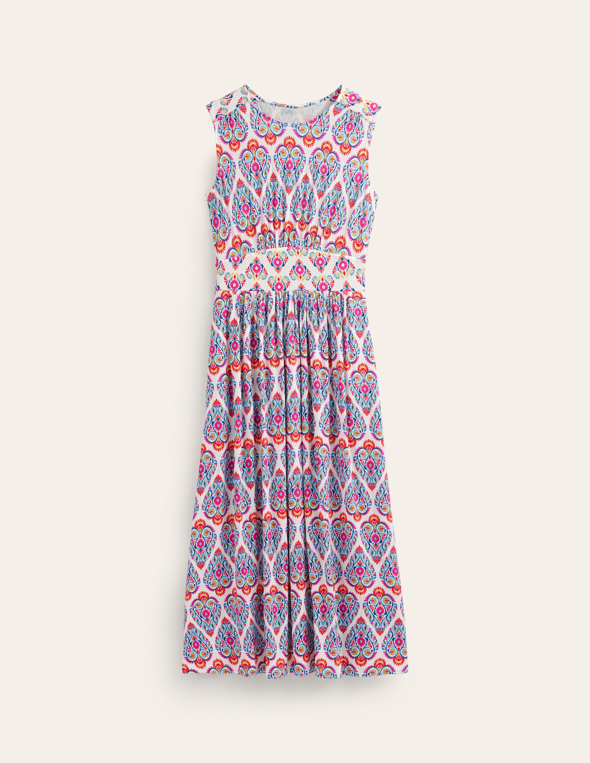 Thea Sleeveless Midi Dress-Multi, Flora Stamp-6
