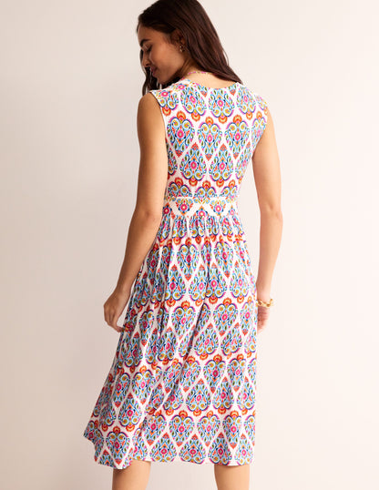 Thea Sleeveless Midi Dress-Multi, Flora Stamp-3