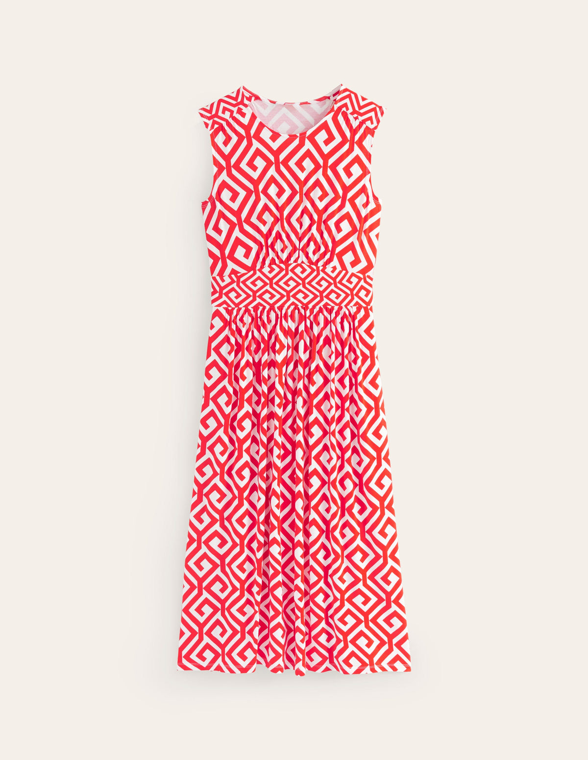 Thea Sleeveless Midi Dress-Flame Scarlet, Maze - Image 5
