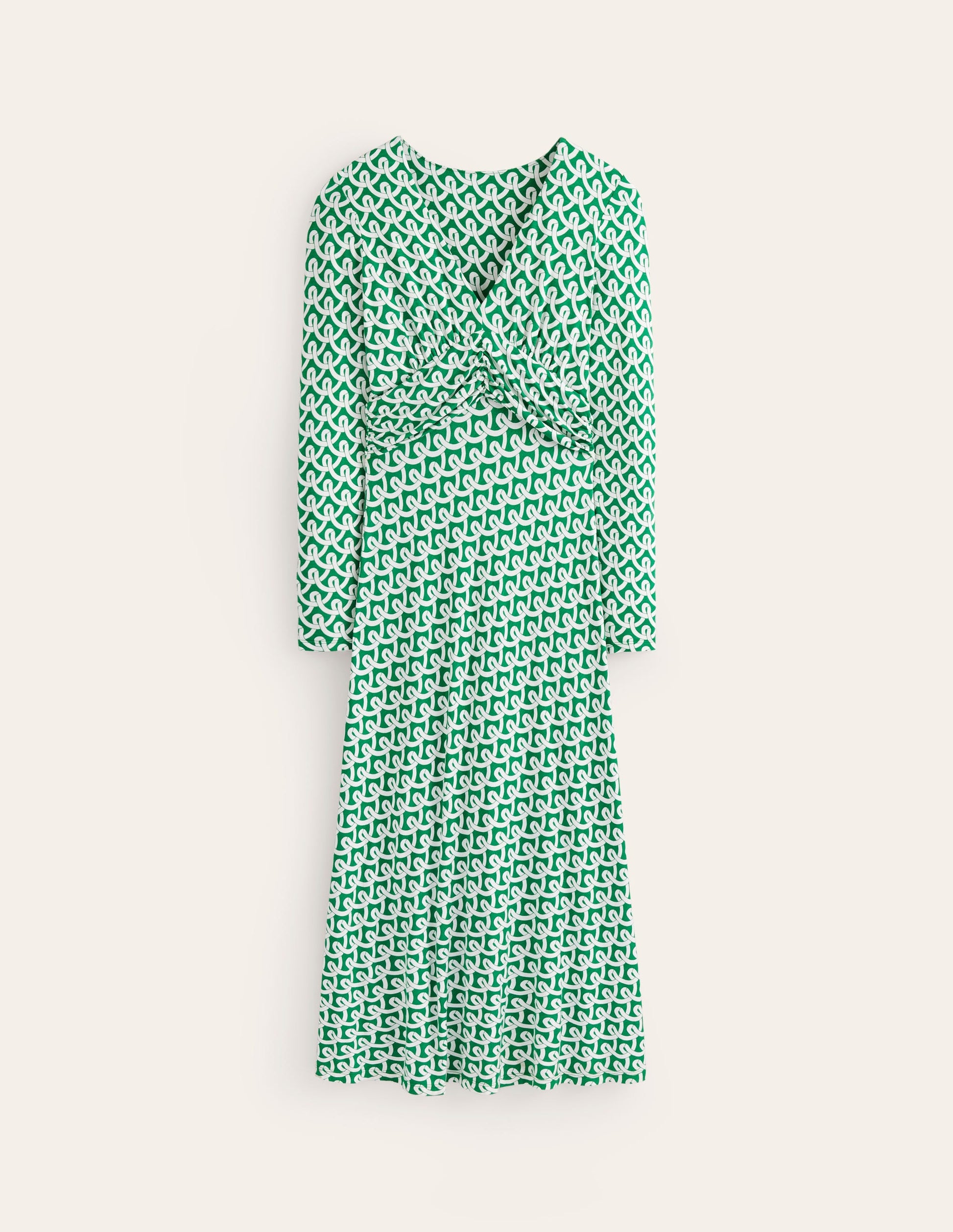 Elodie Empire Midi Dress-Green Tambourine, Geo Terrace-6