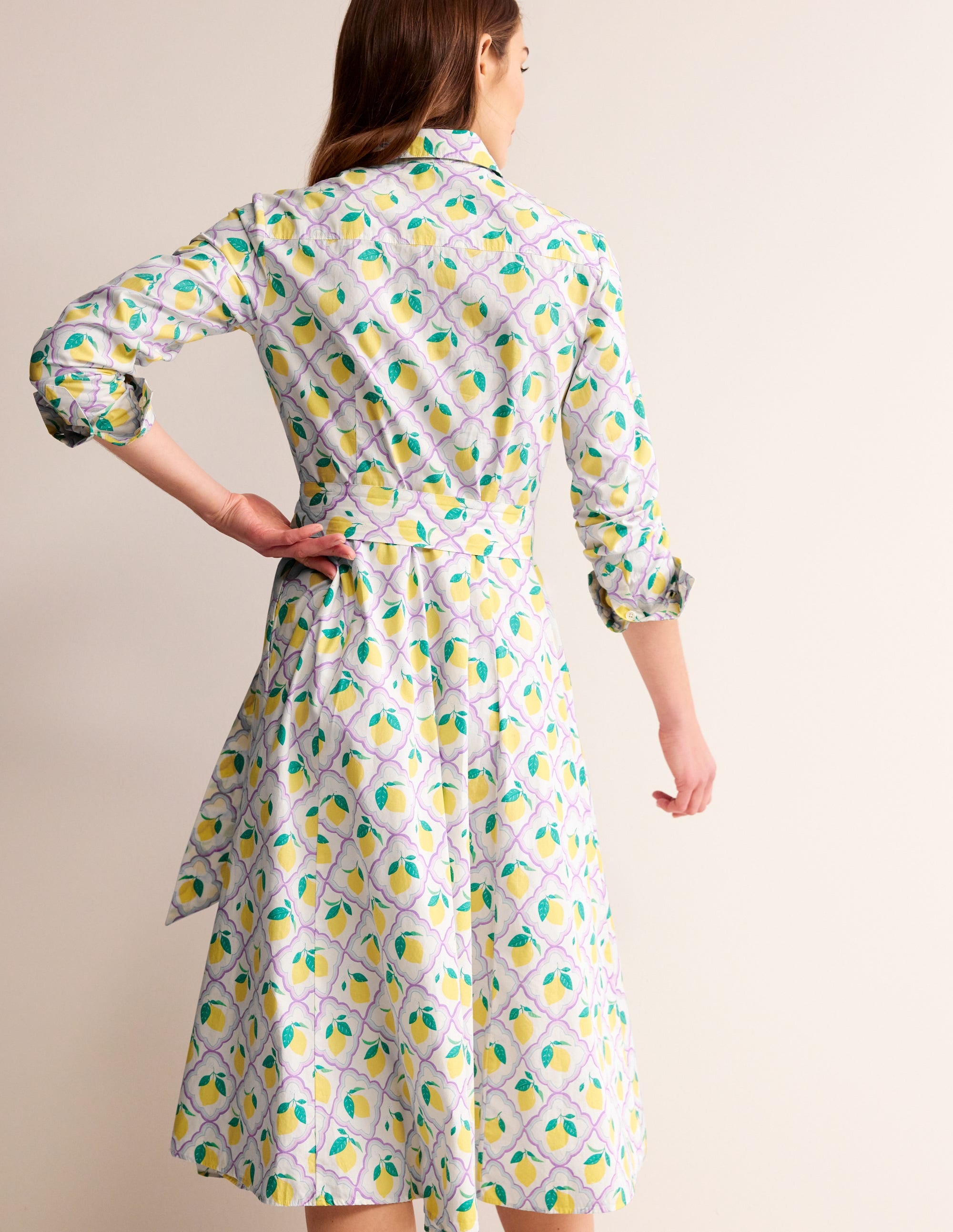 Amy Cotton Midi Shirt Dress-Lavender, Lemon Grove - Image 3