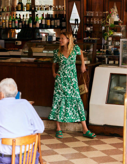 Eve Linen Midi Dress-Green Tambourine, Tulip Garden-5