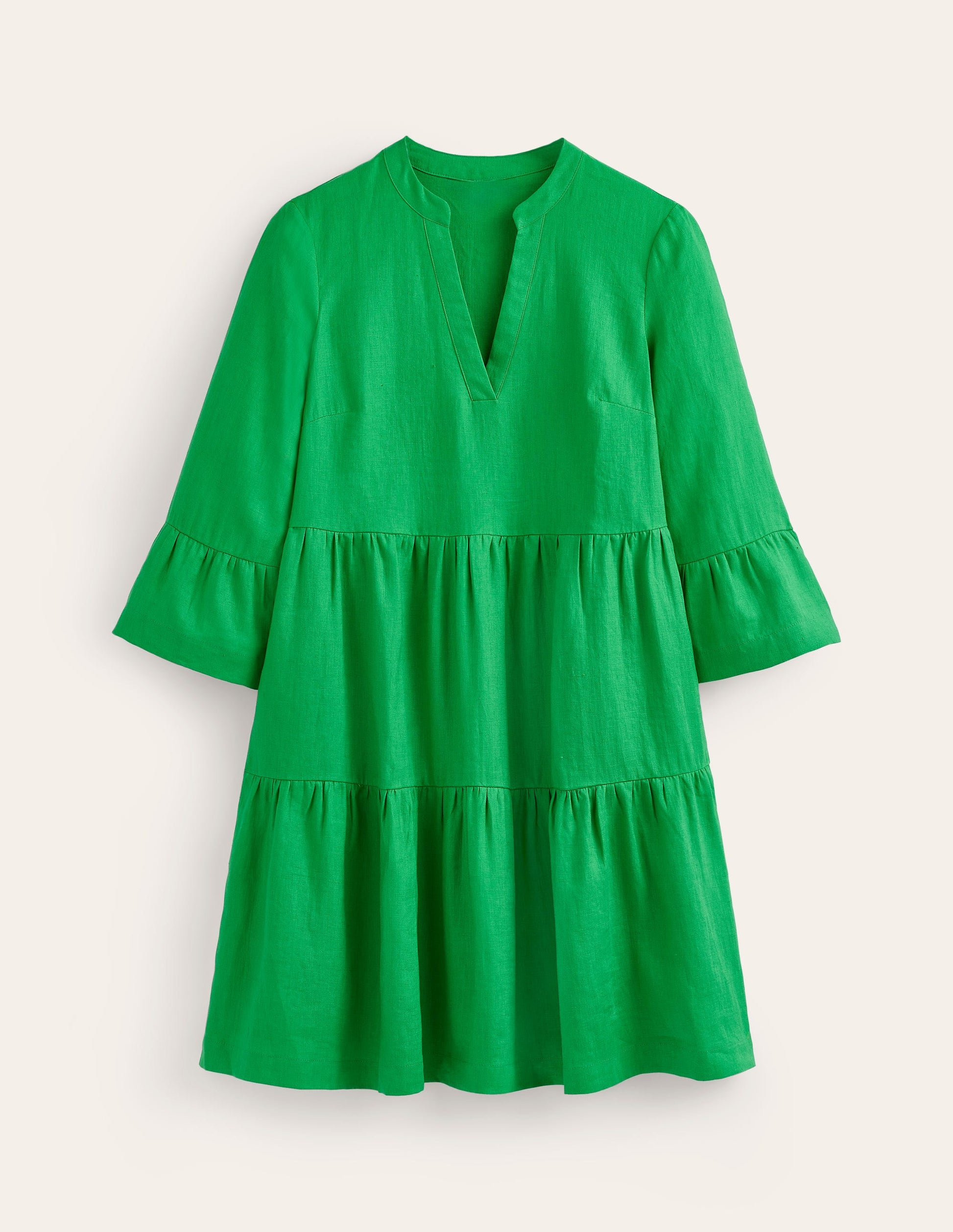 Sophia Linen Short Dress-Bright Green-6