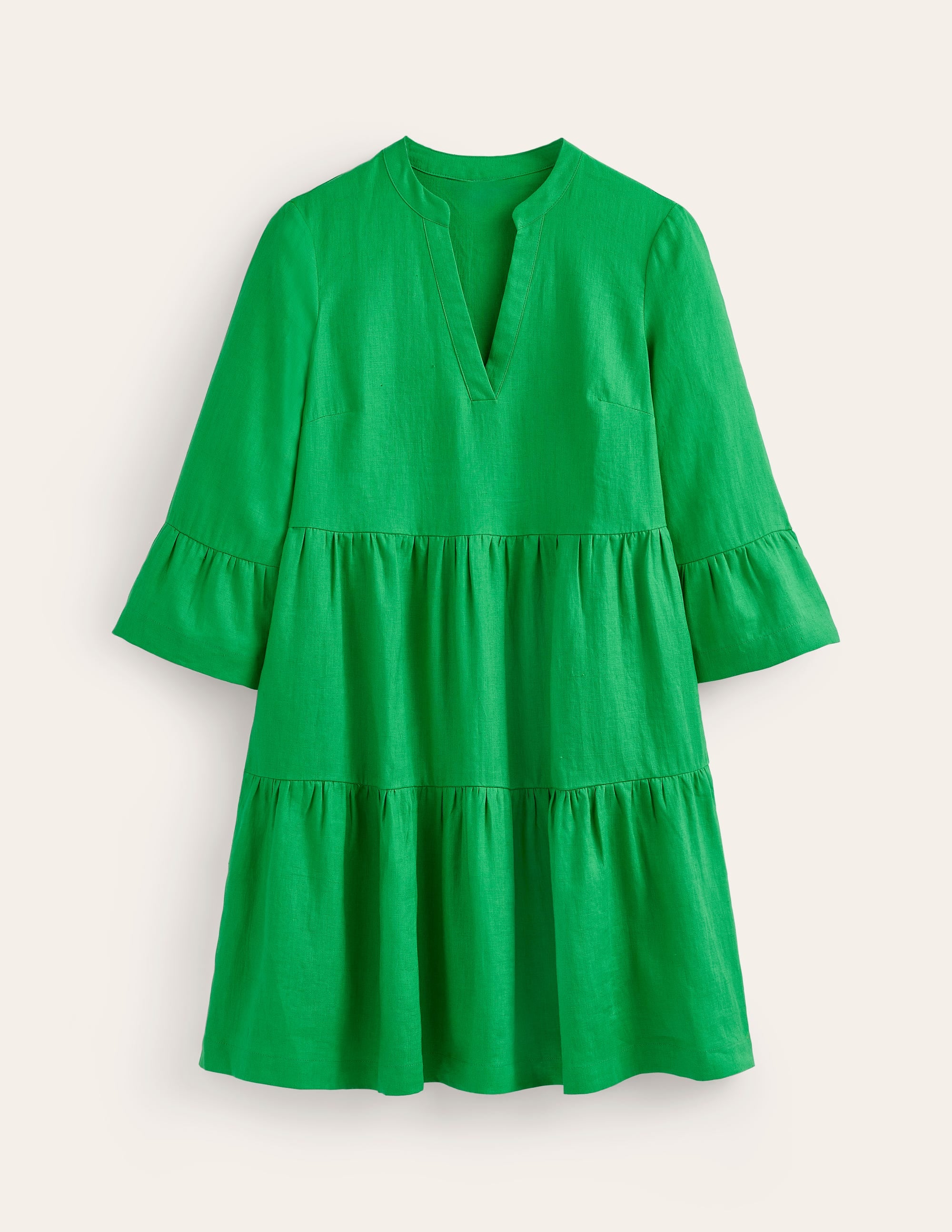Sophia Linen Short Dress-Bright Green - Image 6