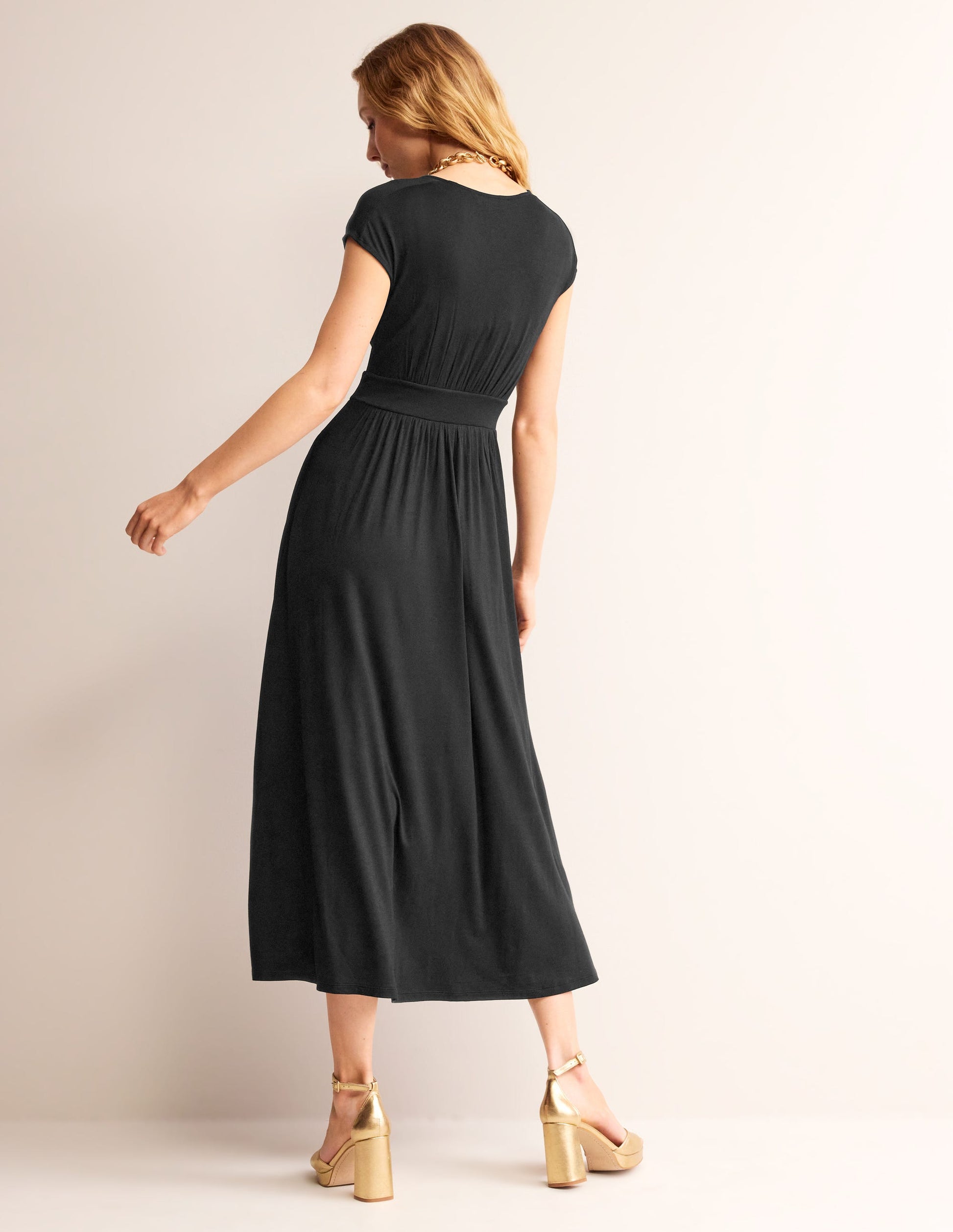 Vanessa Wrap Jersey Maxi Dress-Black-3