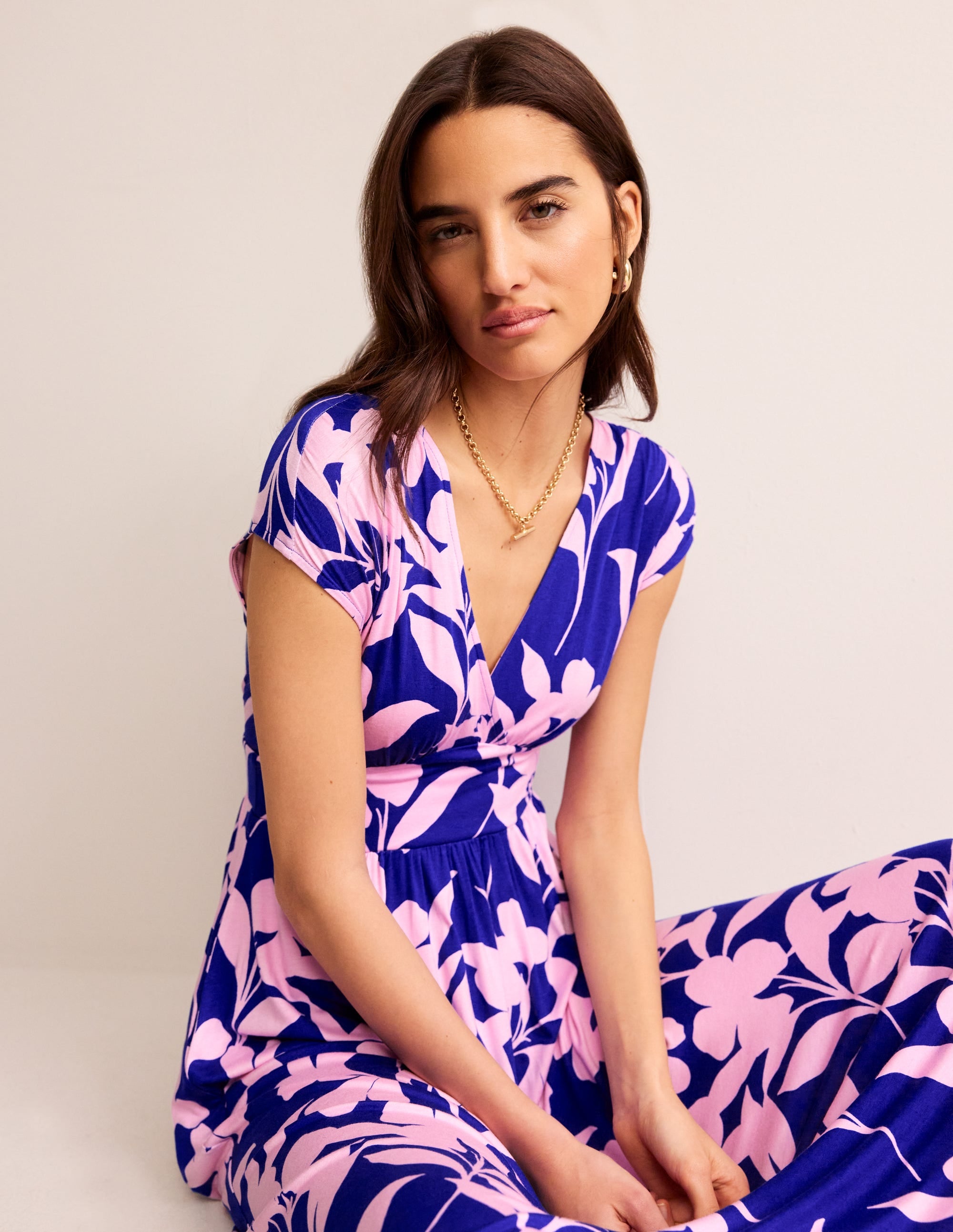 Vanessa Wrap Jersey Maxi Dress-Sweet Lilac, Silhouette Bloom - Image 2