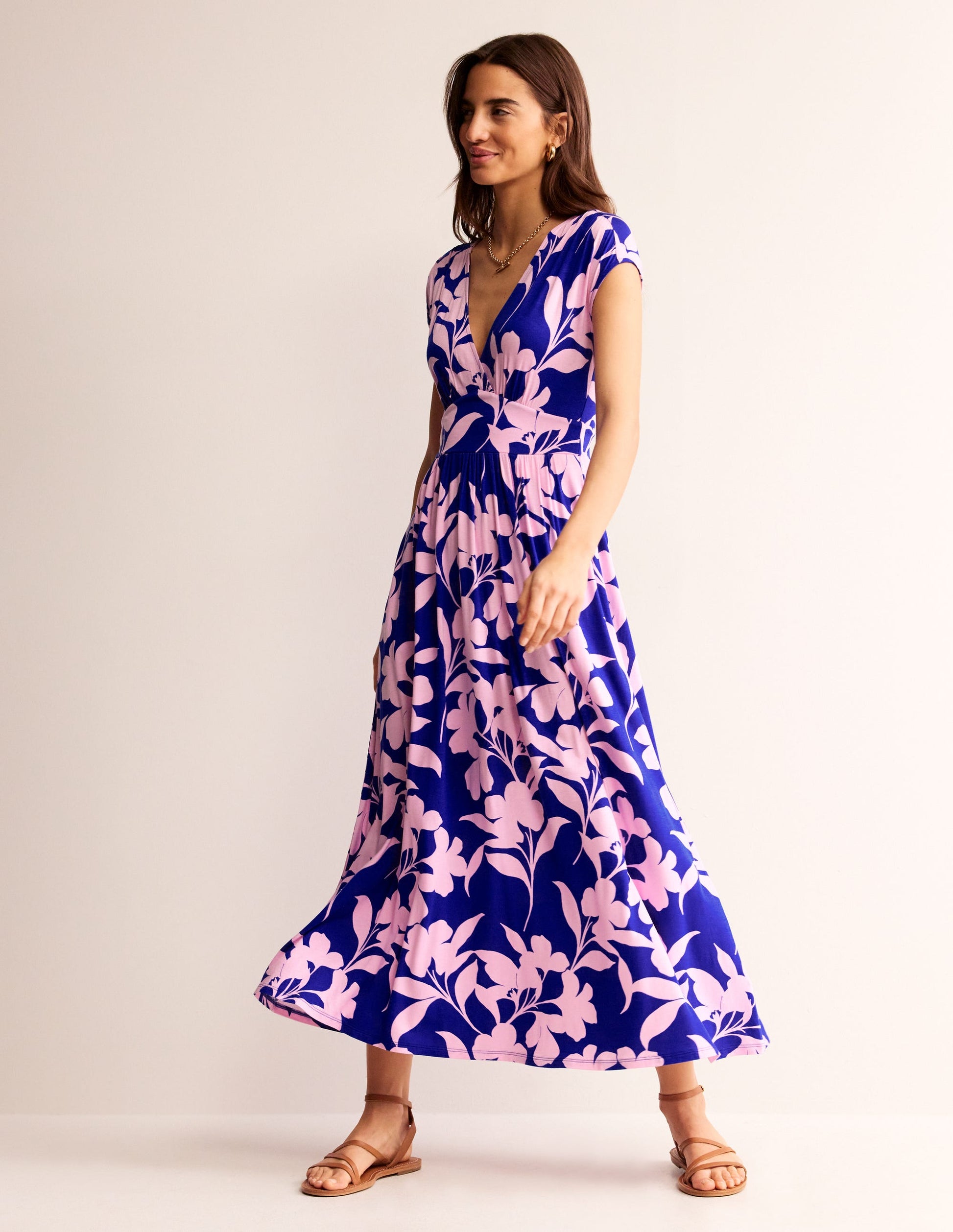 Vanessa Wrap Jersey Maxi Dress-Sweet Lilac, Silhouette Bloom-4