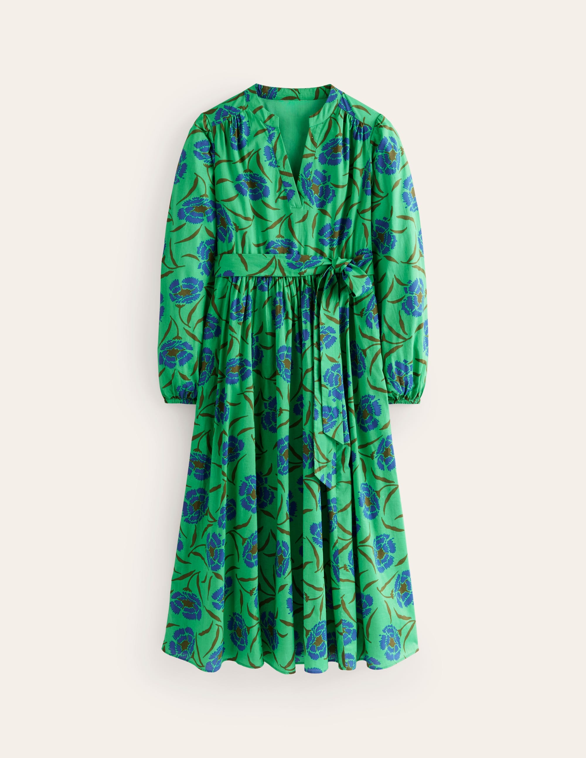 Jen Cotton Midi Dress-Ming Green, Peony Sprig - Image 6