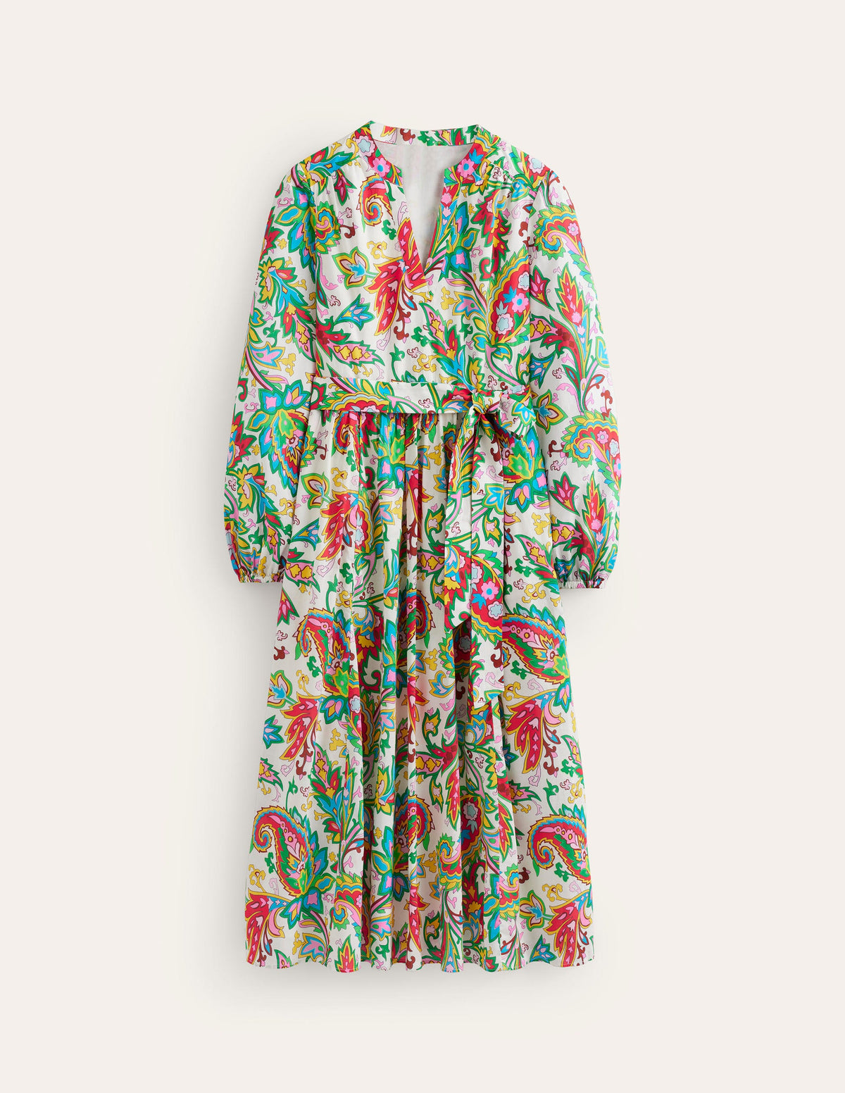Jen Cotton Midi Dress-Ivory, Paisley Azure Medium - Image 6