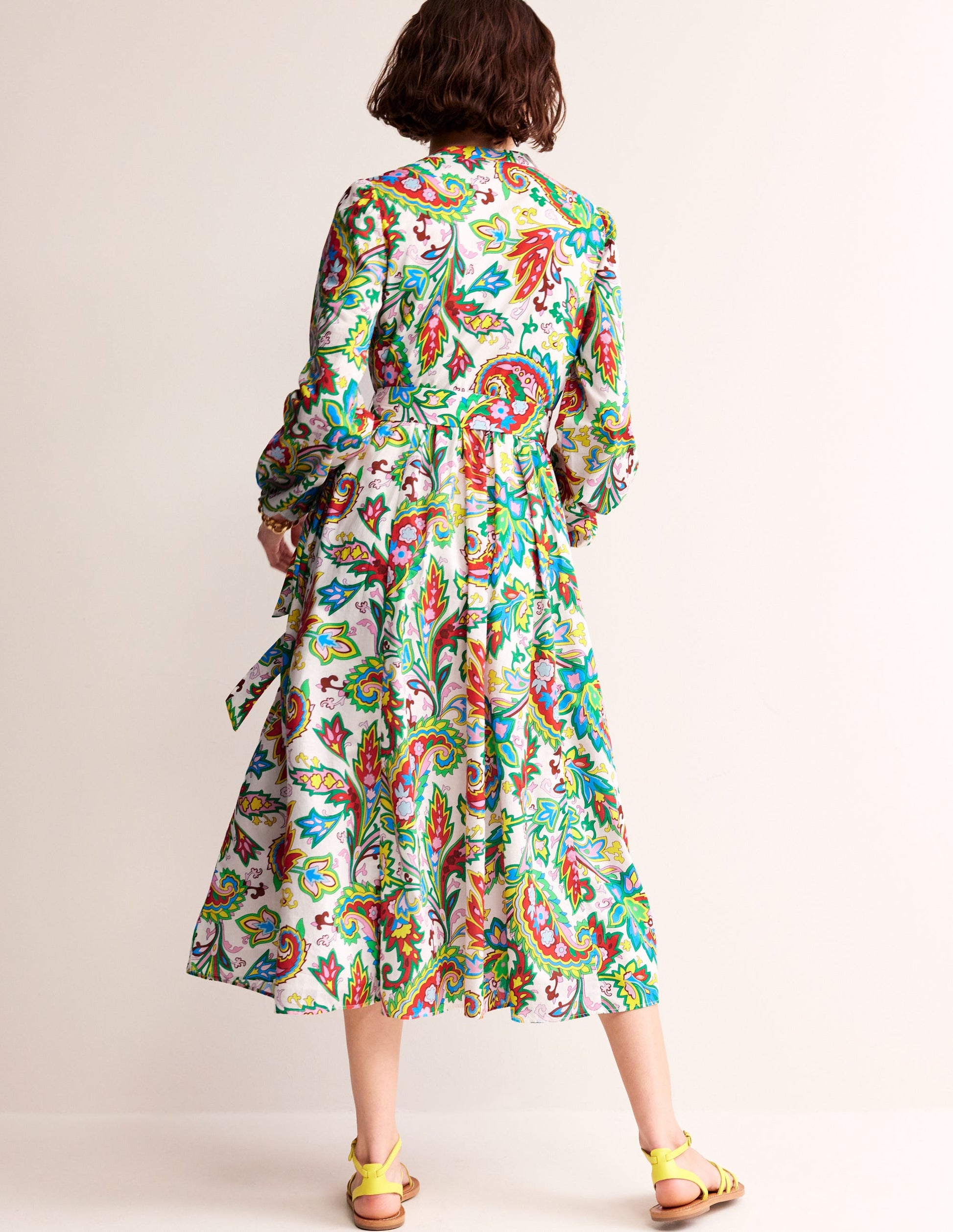 Jen Cotton Midi Dress-Ivory, Paisley Azure Medium-3