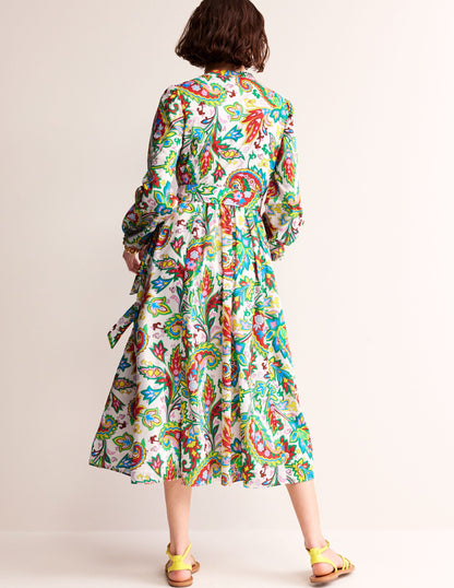 Jen Cotton Midi Dress-Ivory, Paisley Azure Medium-3