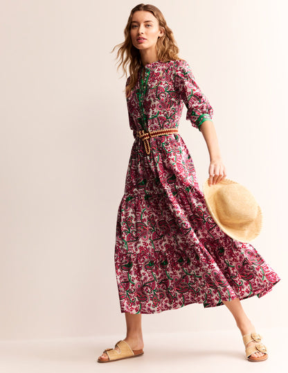 Alba Tiered Cotton Maxi Dress-Multi, Fantastical-5