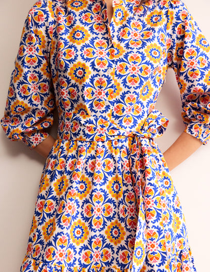 Alba Tiered Cotton Maxi Dress-Artisan's Gold, Mosaic Bloom-2