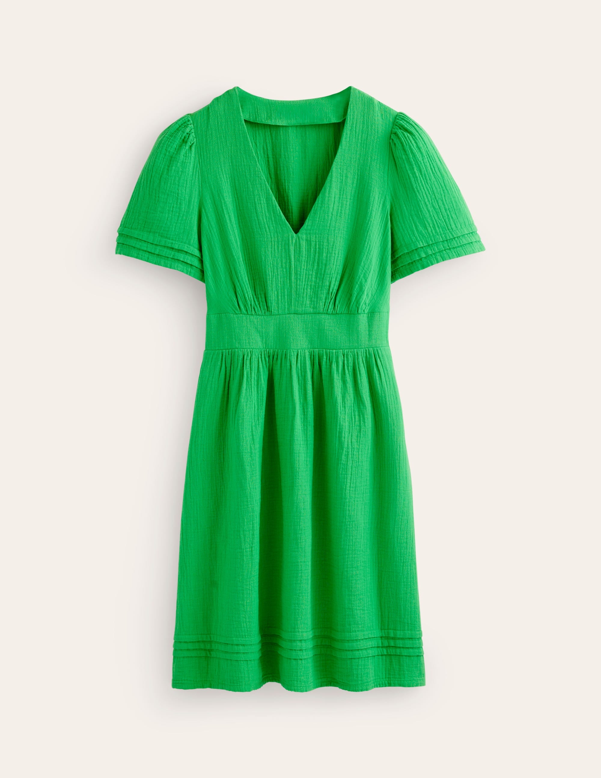 Eve Double Cloth Short Dress-Kelly Green - Image 6