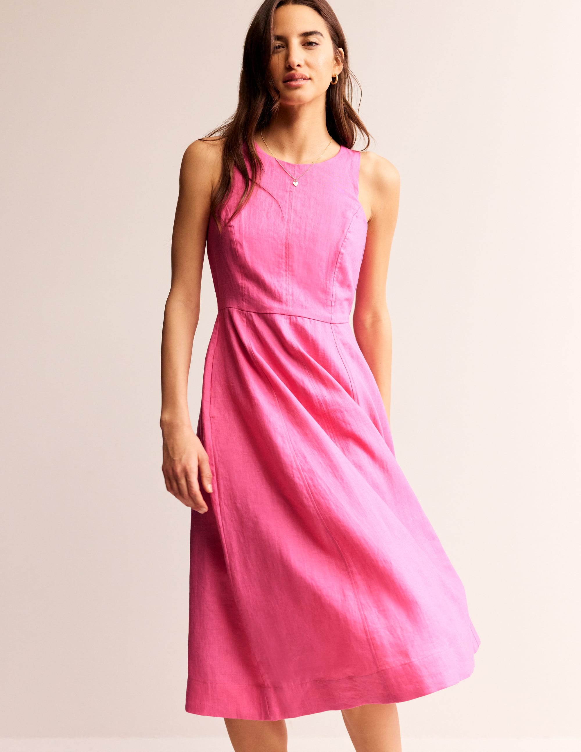 Carla Linen Midi Dress-Sangria Sunset - Image 4