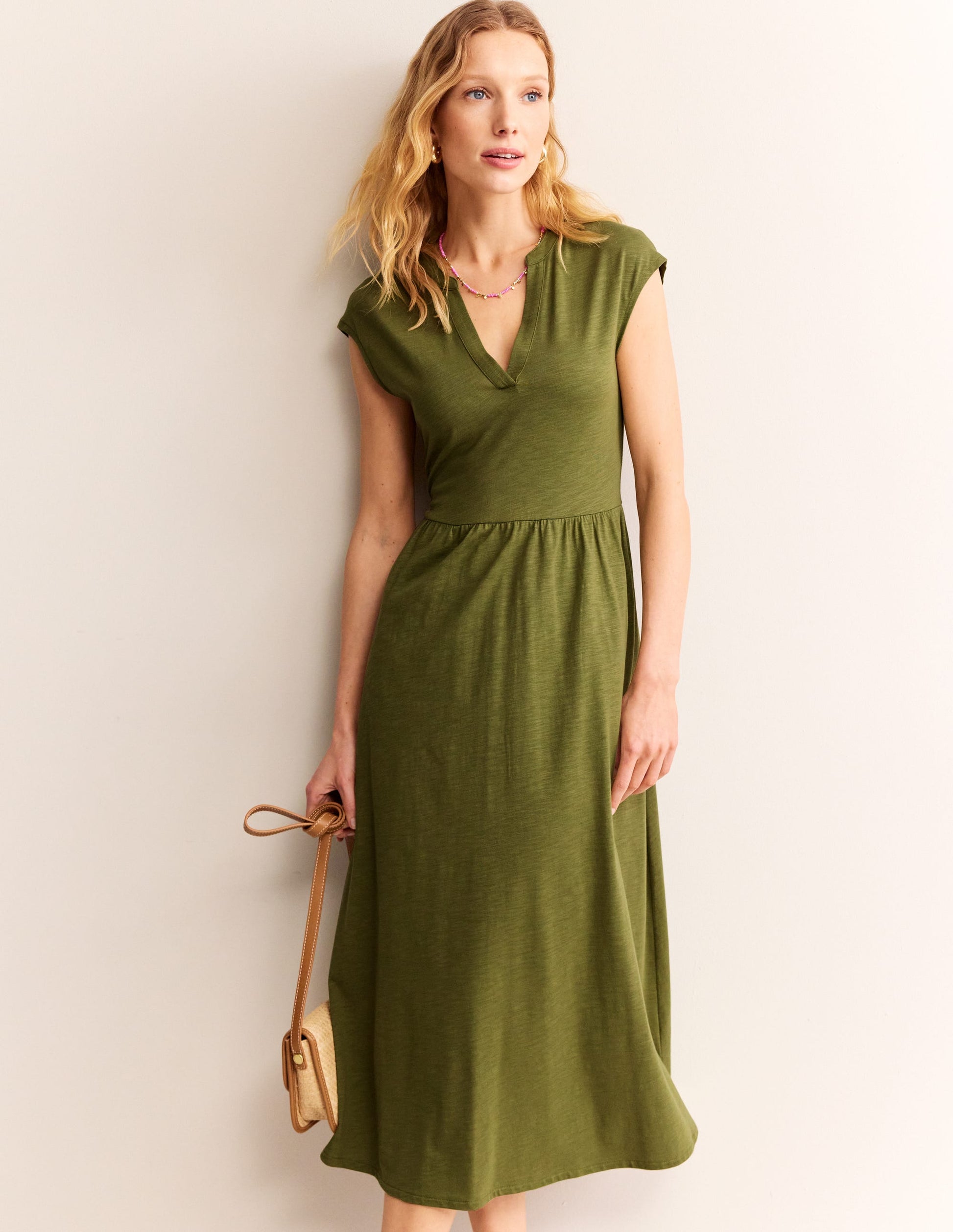 Chloe Notch Jersey Midi Dress-Mayfly-2