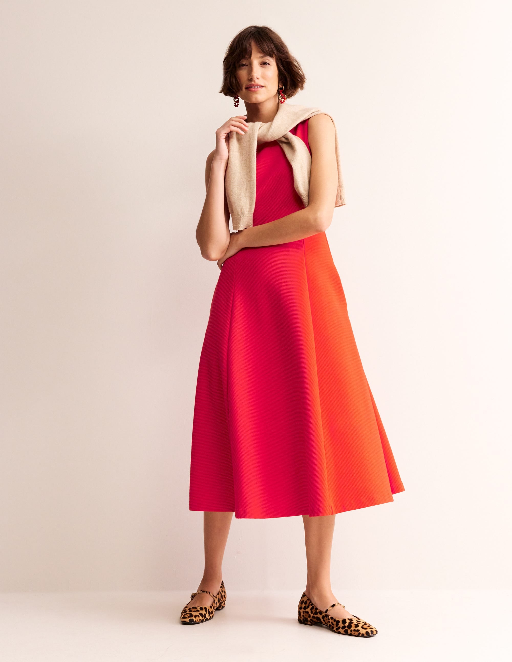 Scarlet Ottoman Ponte Dress-Flame Scarlet - Image 1