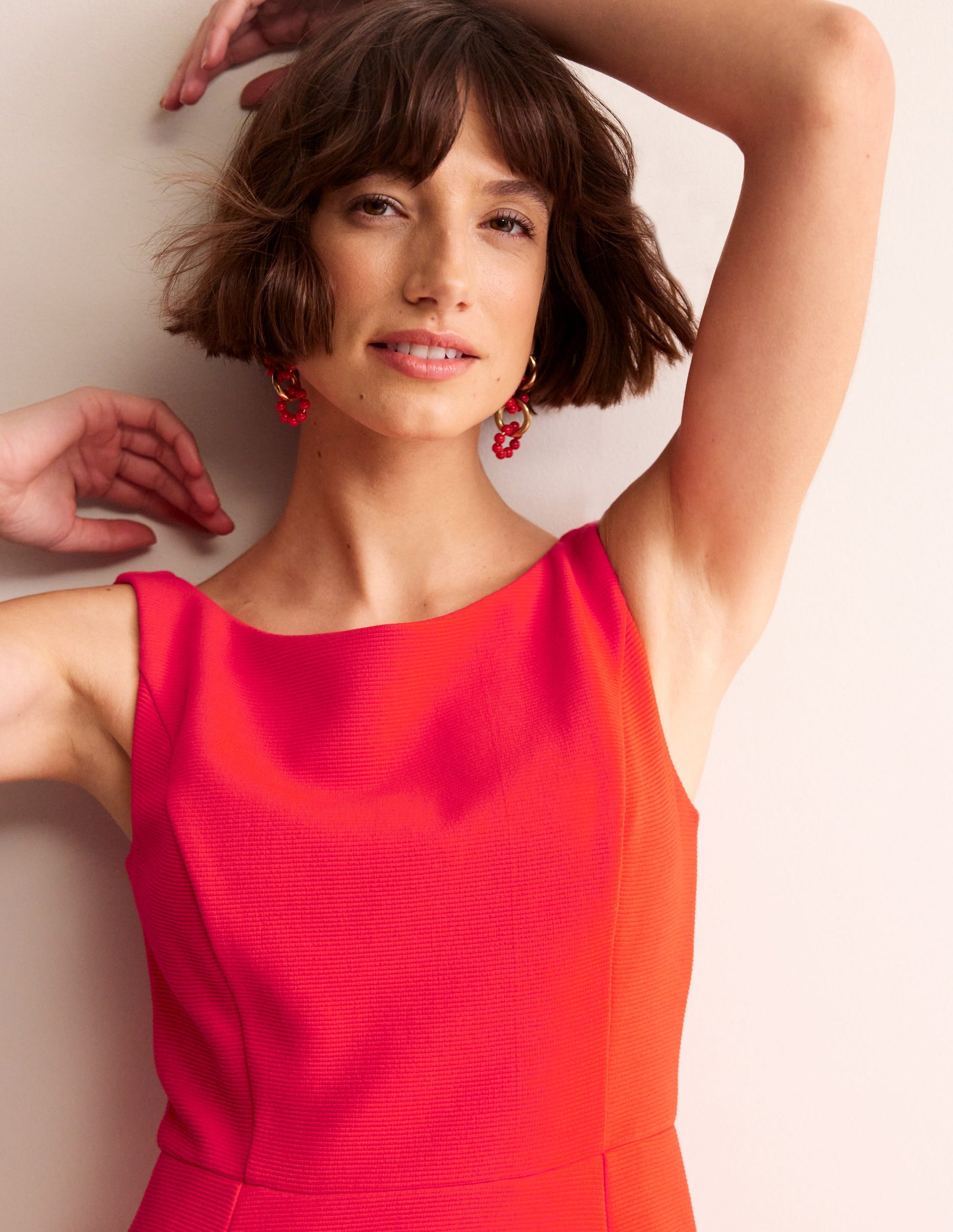 Scarlet Ottoman Ponte Dress-Flame Scarlet-2