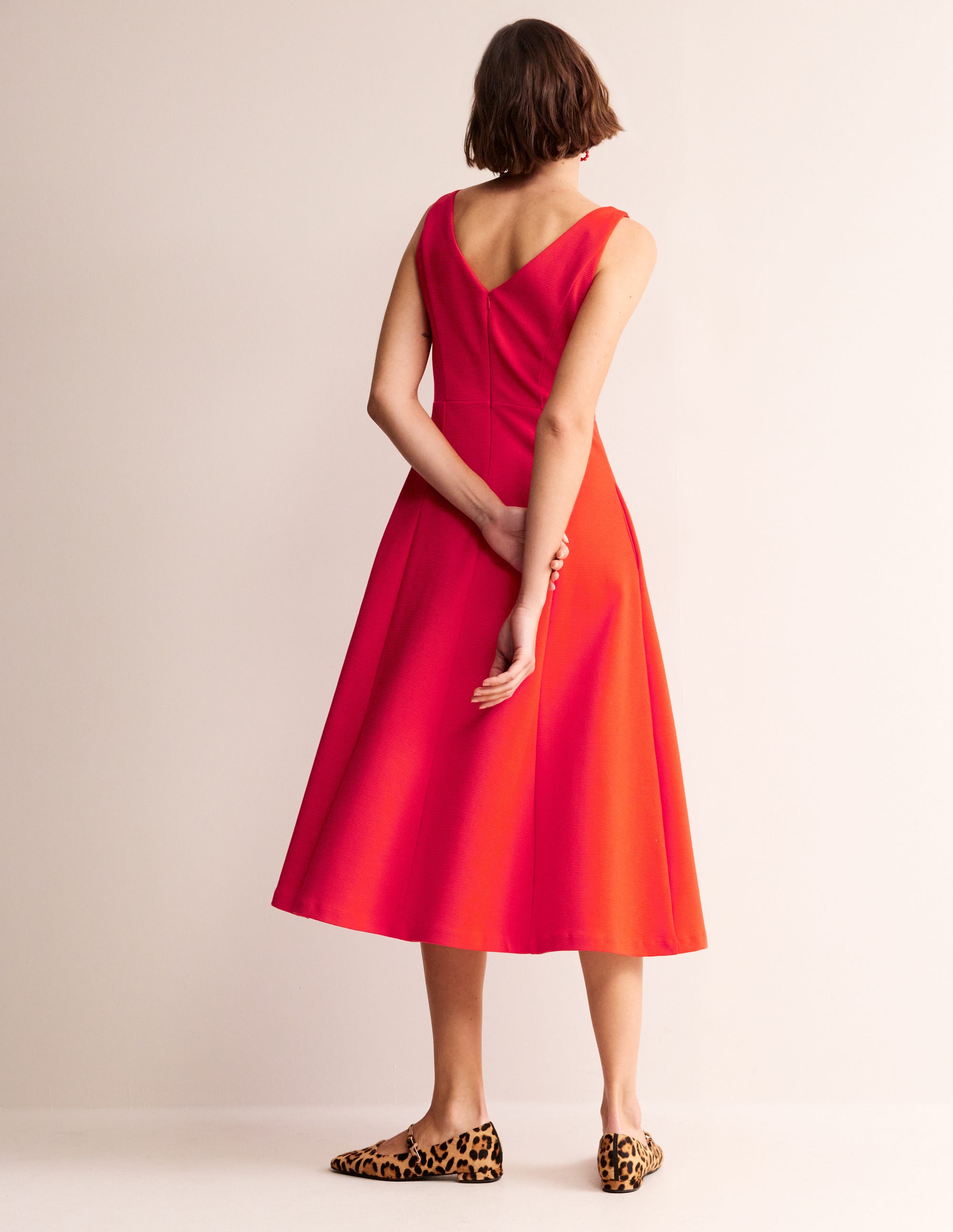Scarlet Ottoman Ponte Dress-Flame Scarlet - Image 3