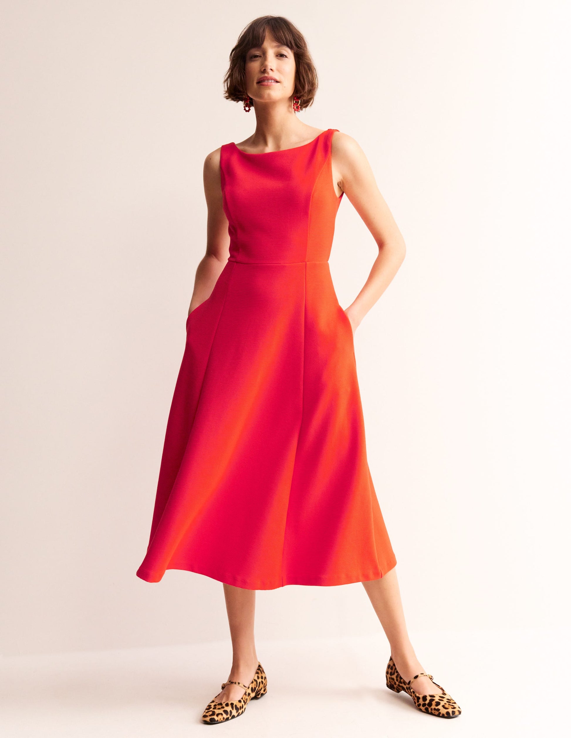 Scarlet Ottoman Ponte Dress-Flame Scarlet-4