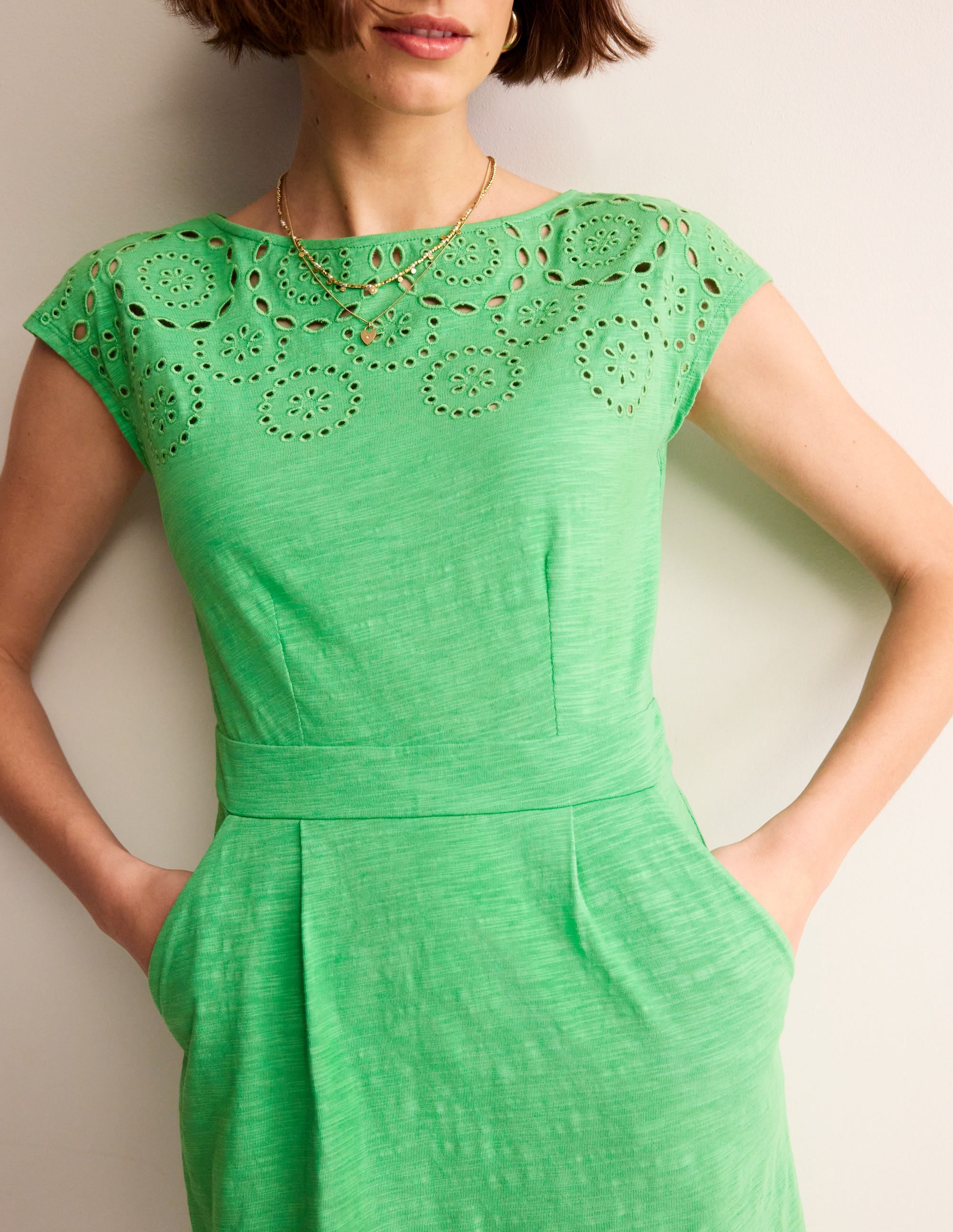 Florrie Broderie Dress-Kelly Green - Image 2