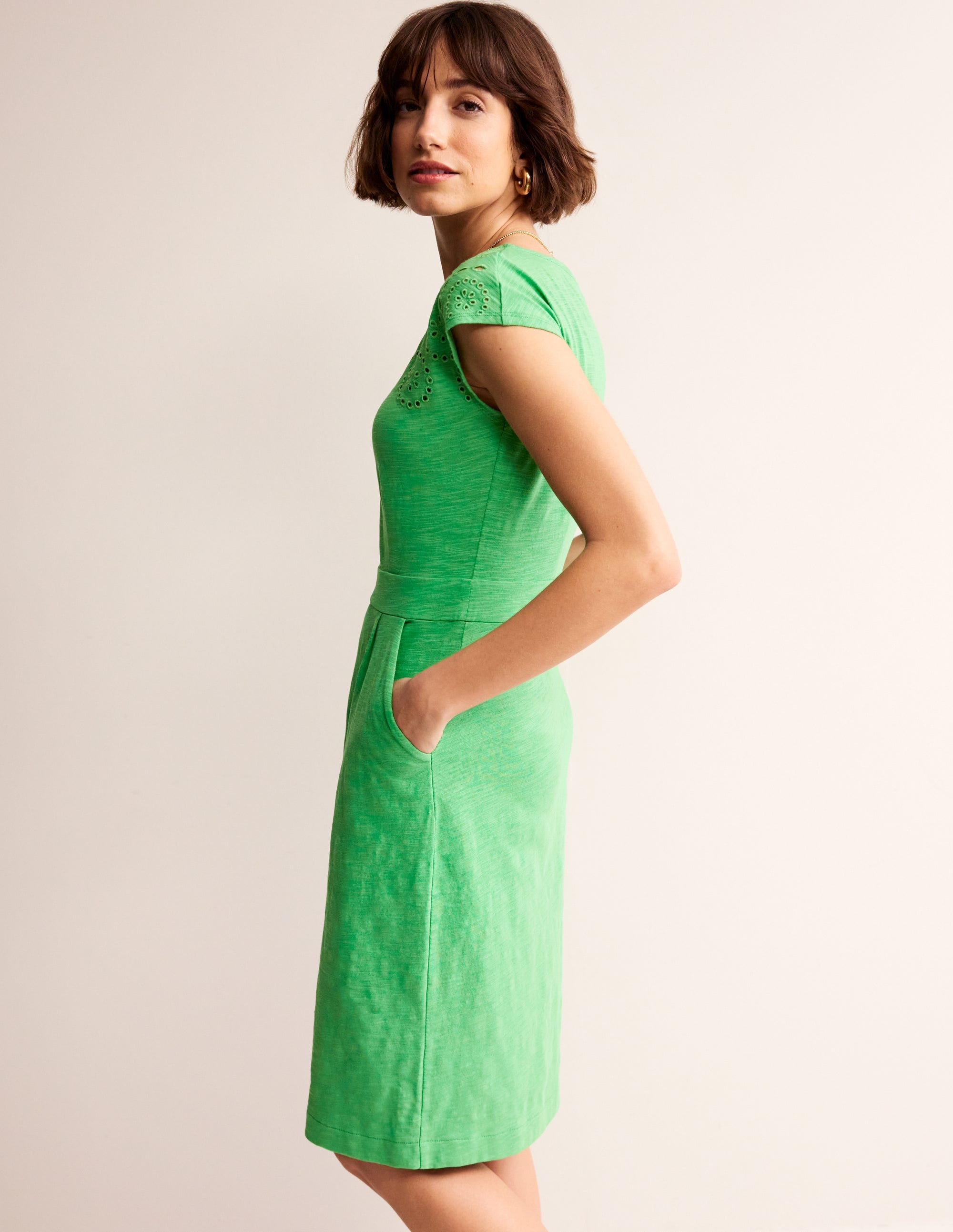 Florrie Broderie Dress-Kelly Green - Image 4