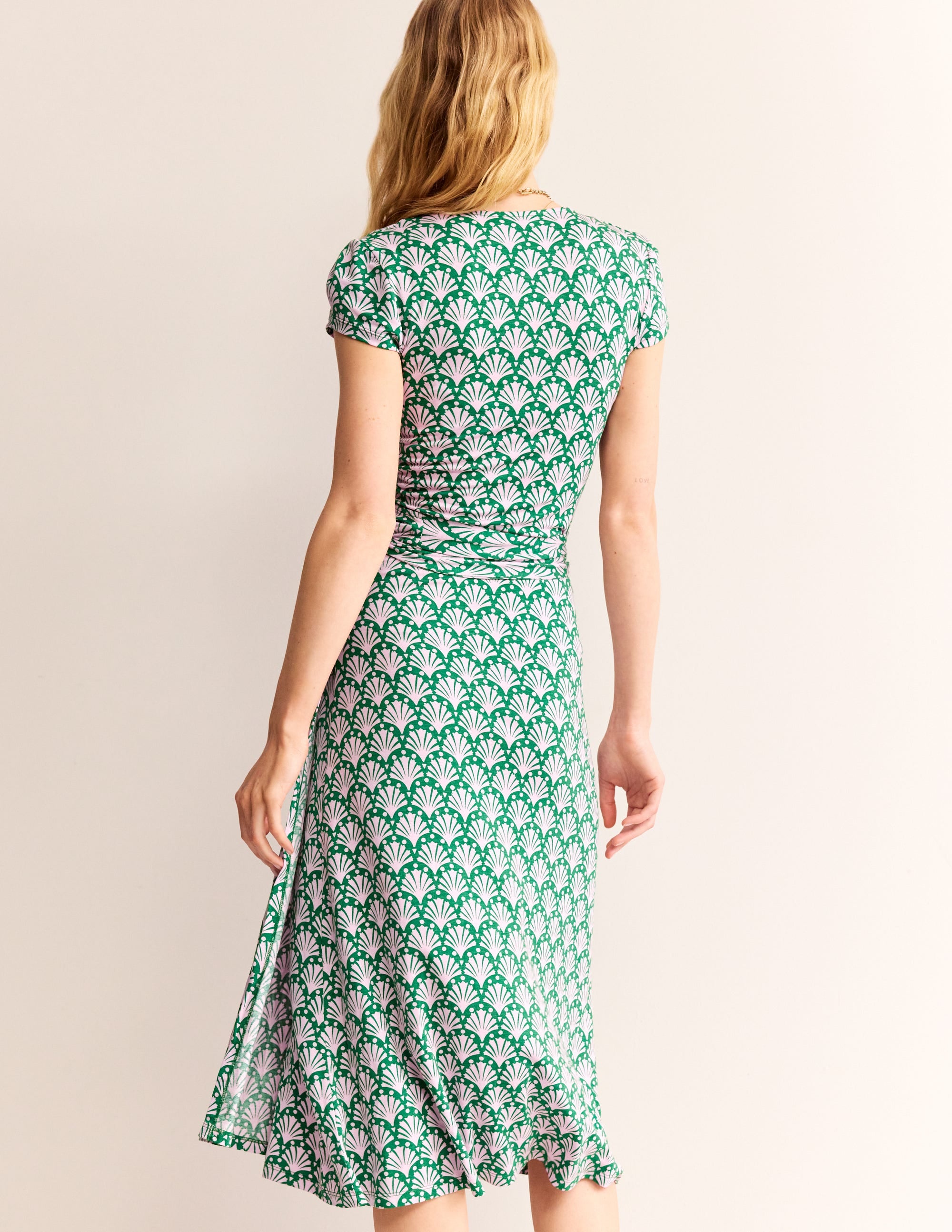 Joanna Cap Sleeve Wrap Dress-Sweet Lilac, Shells - Image 3