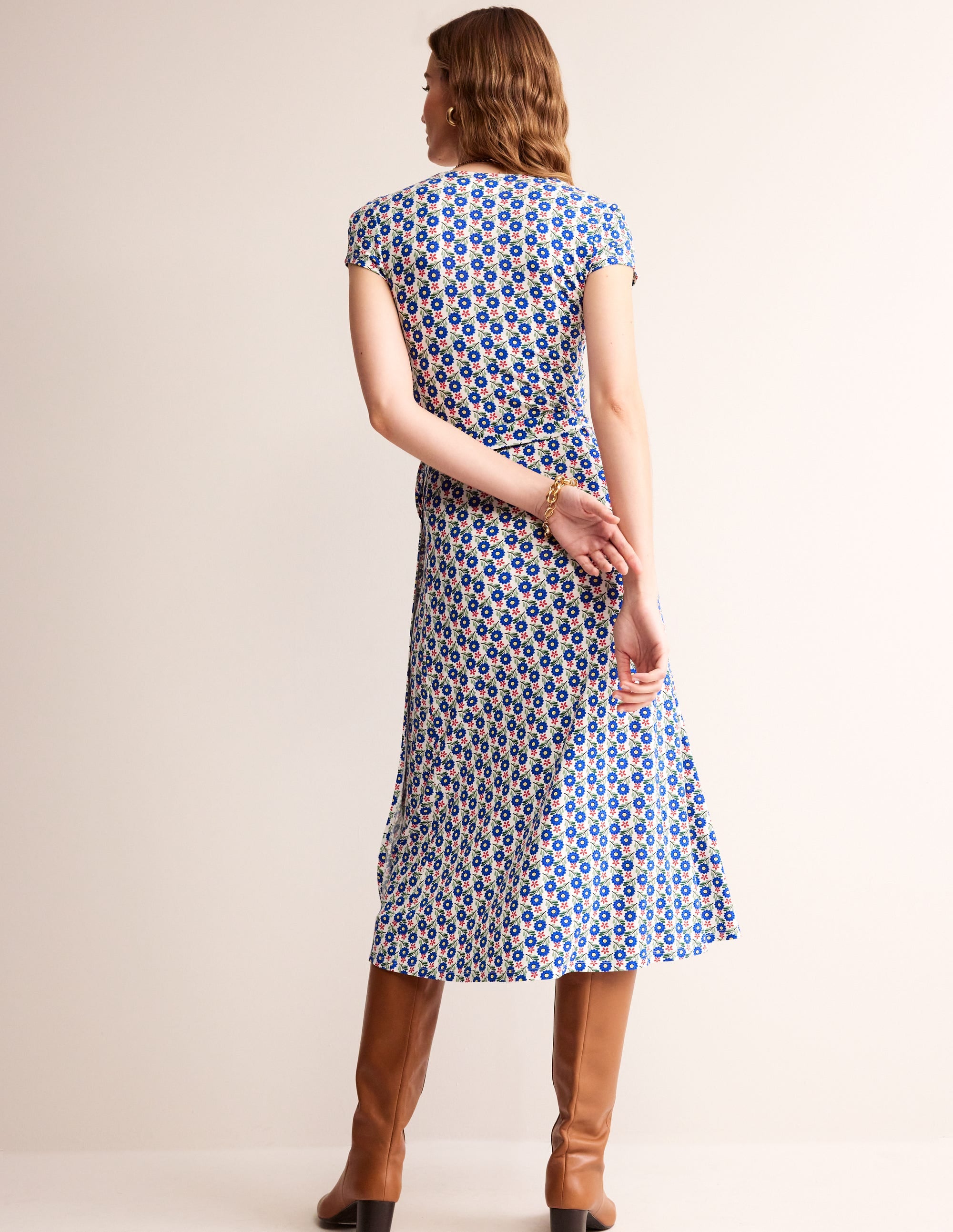 Joanna Cap Sleeve Wrap Dress-Multi, Bloom Sprig - Image 3