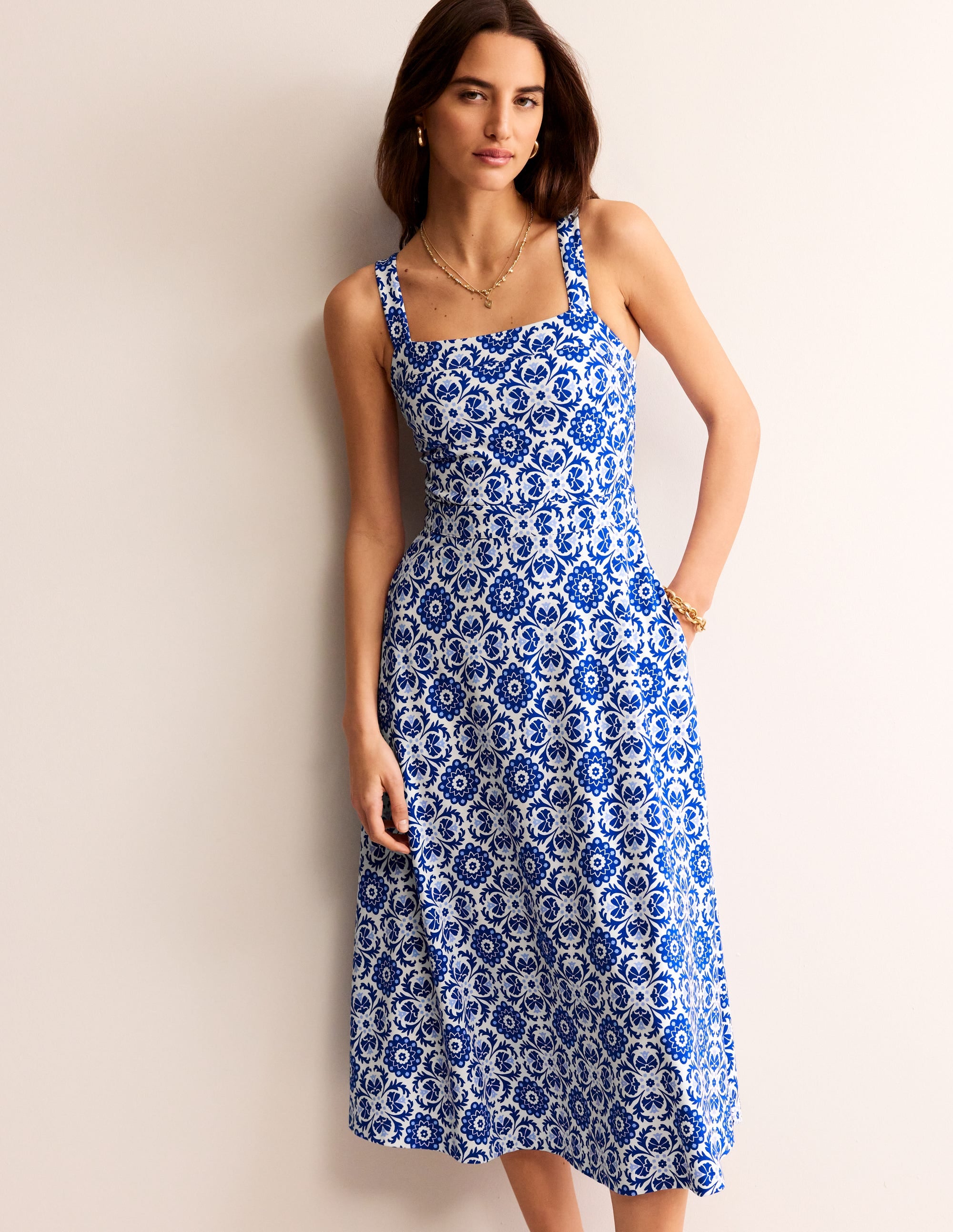 Bridget Ponte Midi Dress-Surf the Web, Mosaic Bloom - Image 1