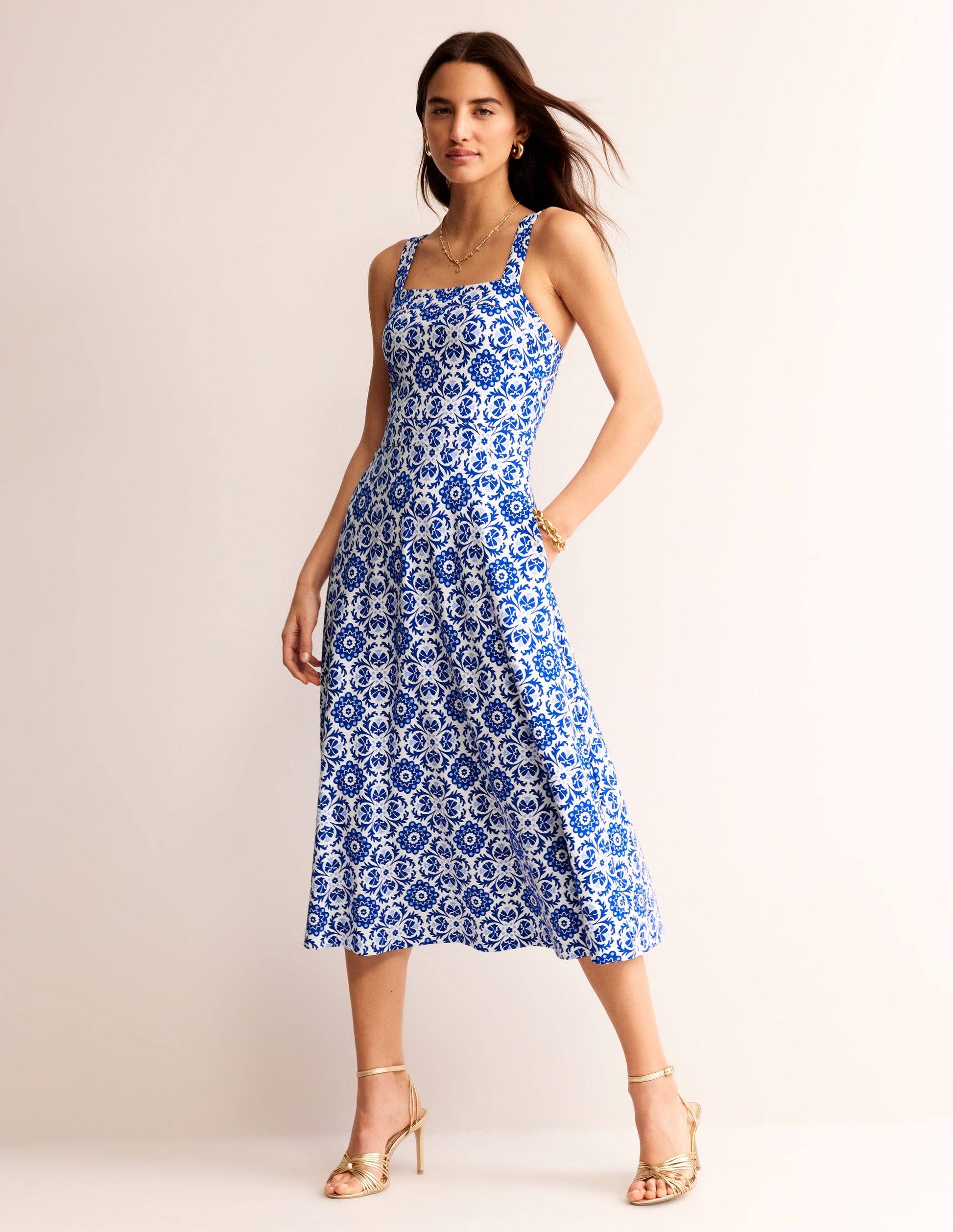 Bridget Ponte Midi Dress-Surf the Web, Mosaic Bloom-4