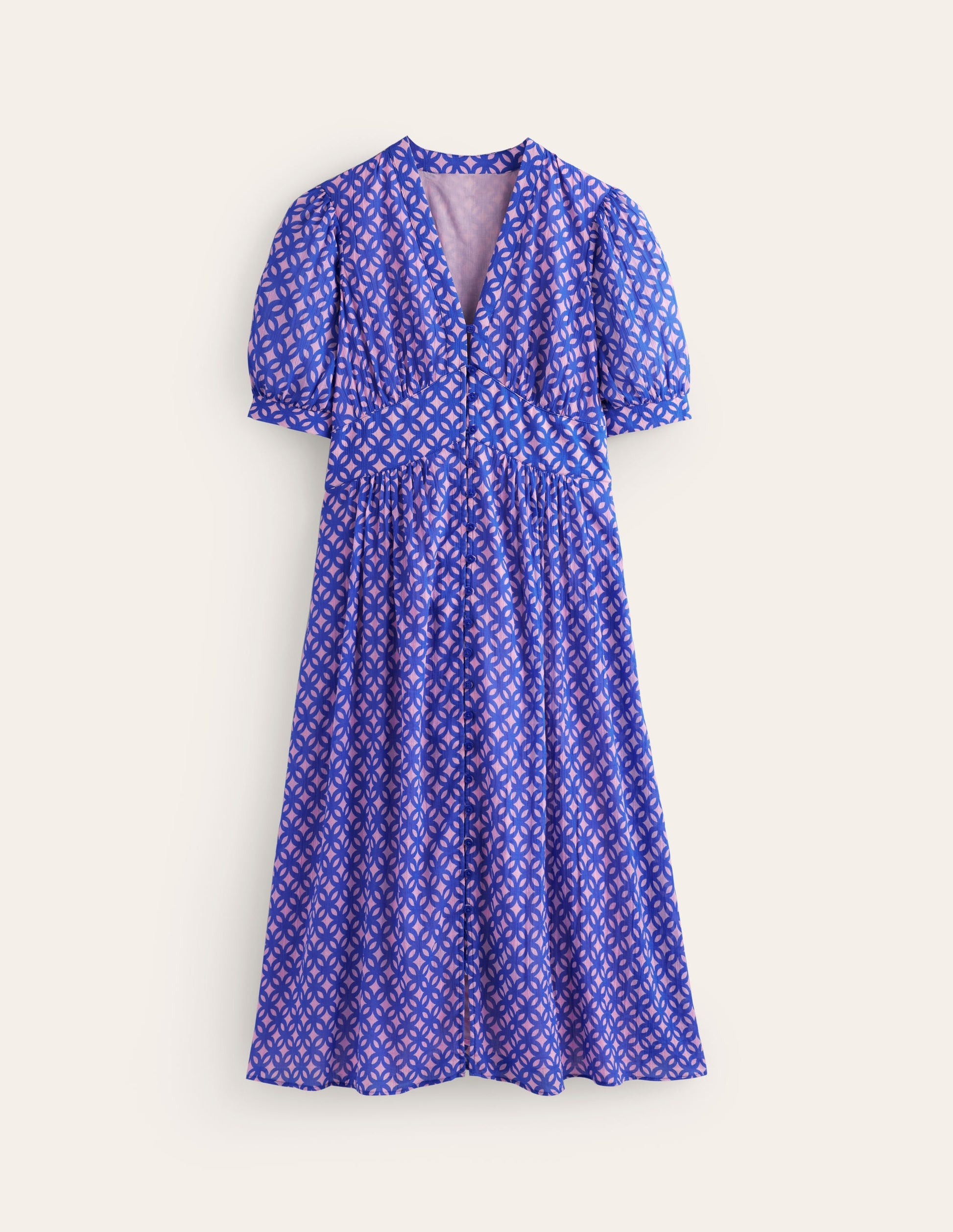 Elsa Crinkle Midi Tea Dress-Sweet Lilac, Trellis Geo-7