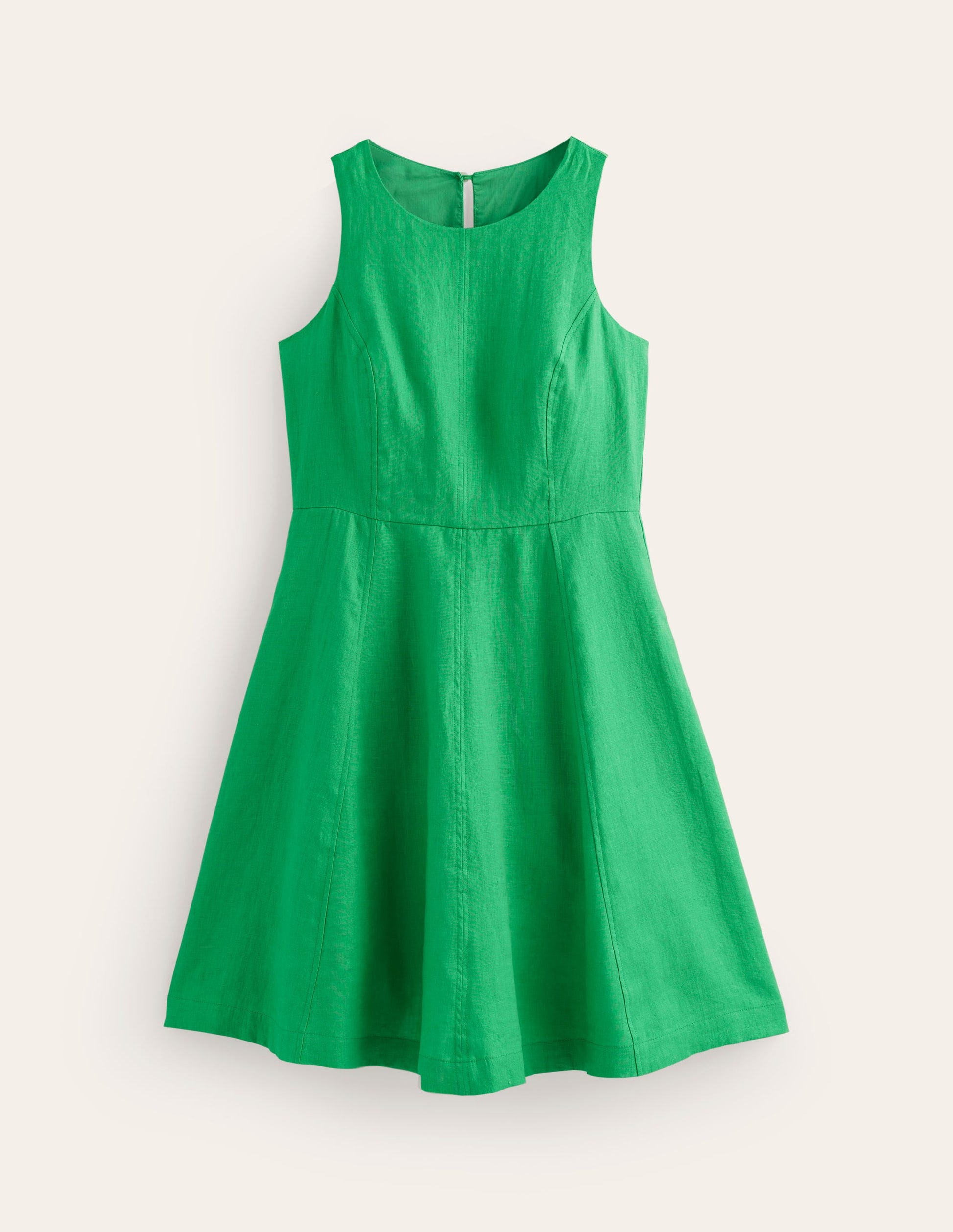 Carla Linen Short Dress-Kelly Green-5