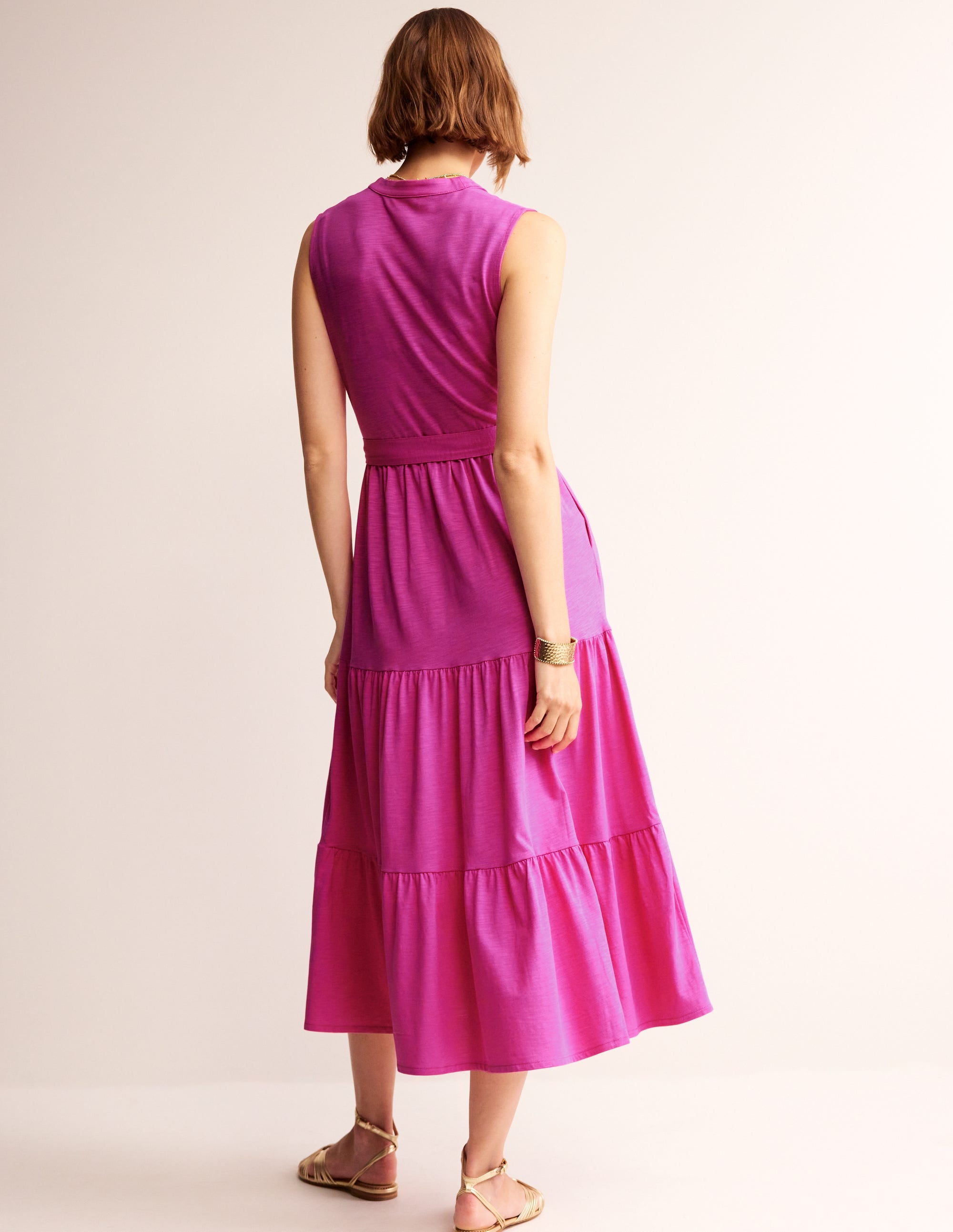 Naomi Notch Collar Maxi Dress-Rose Violet - Image 3