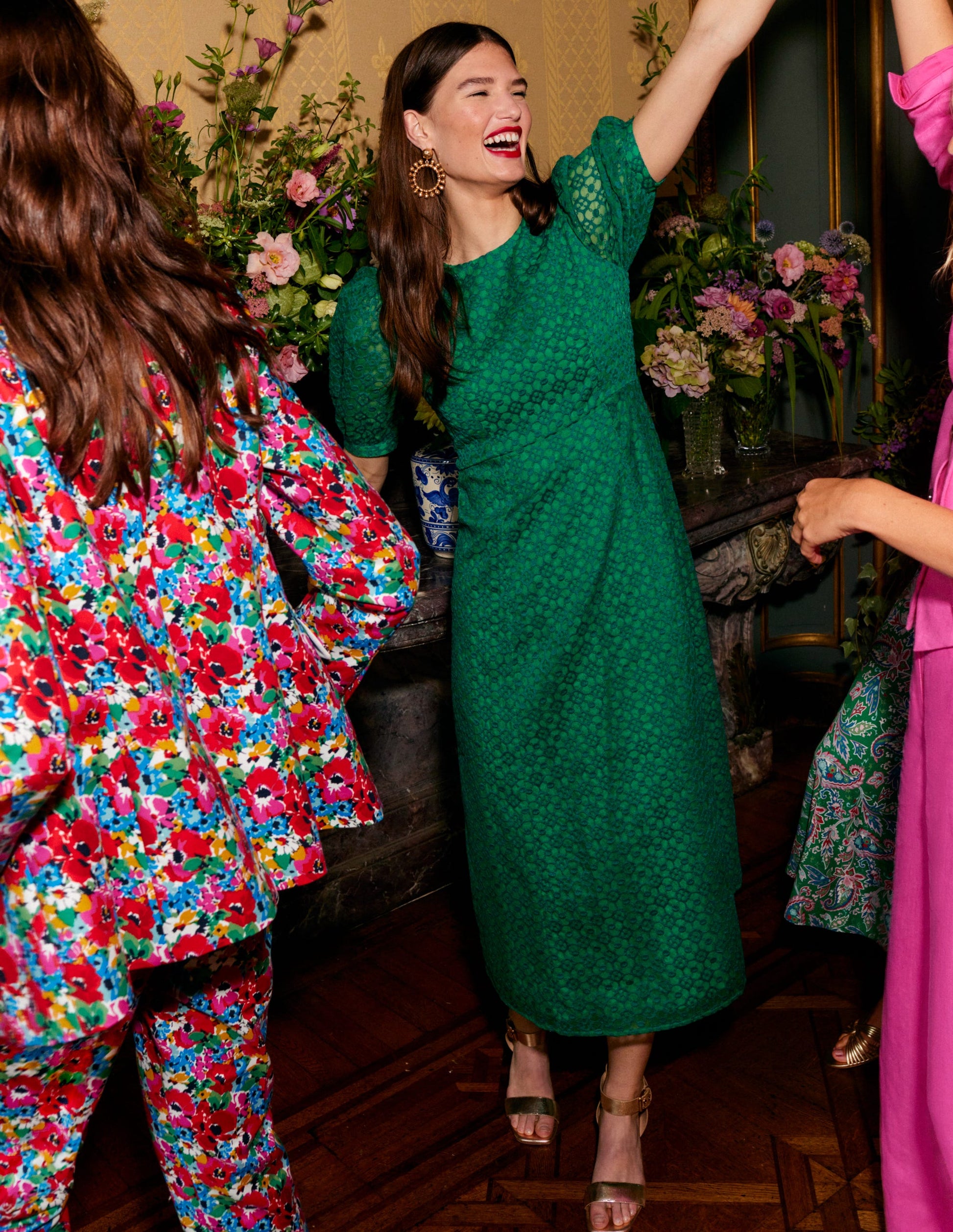 Organza Occasion Dress-Green Tambourine-5