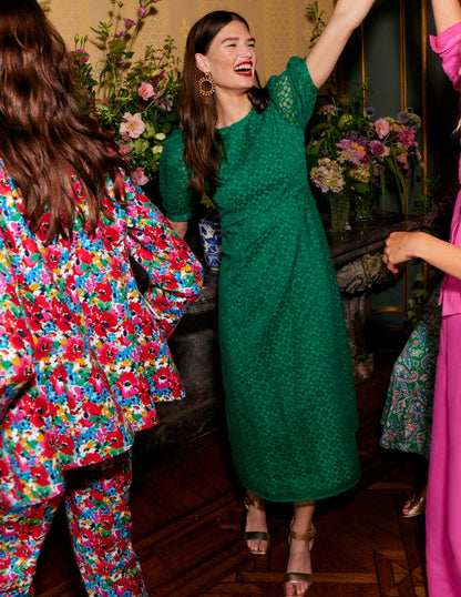 Organza Occasion Dress-Green Tambourine-5