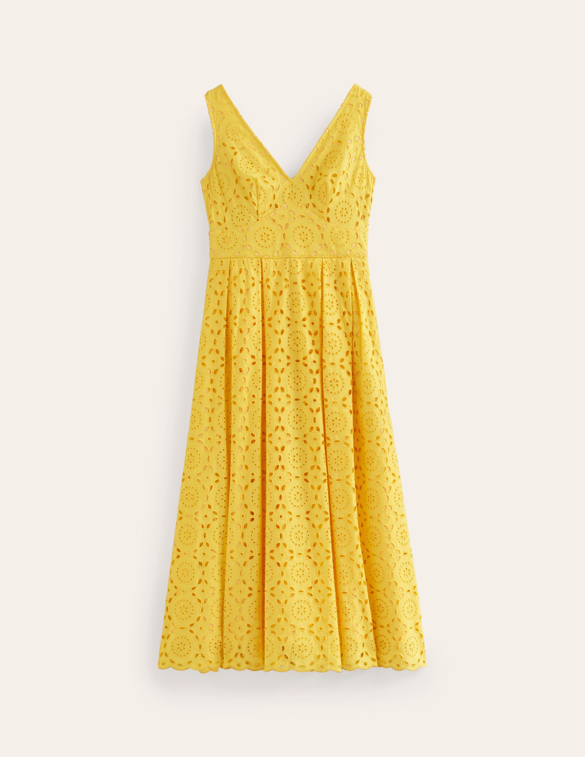 Broderie Occasion Midi Dress-Vibrant Yellow - Image 6