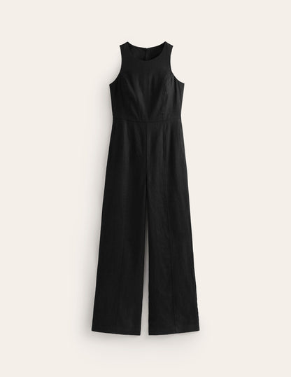 Carla Linen Jumpsuit-Black-6