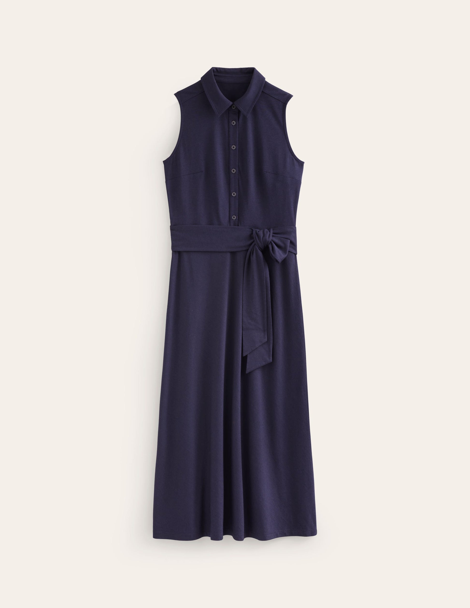 Laura Sleeveless Shirt Dress-Indigo-5