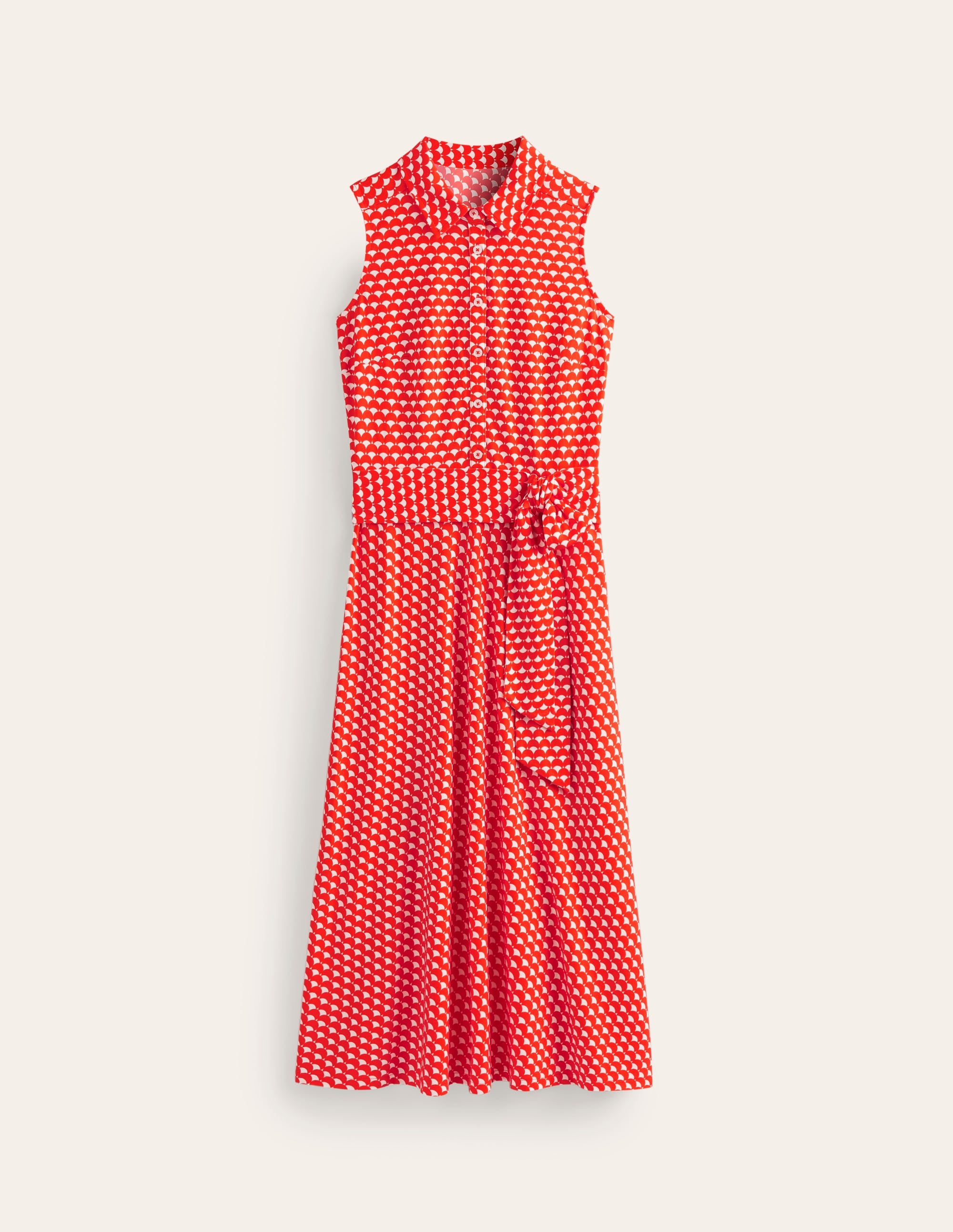 Laura Sleeveless Shirt Dress-Mandarin, Crescent Stamp - Image 5
