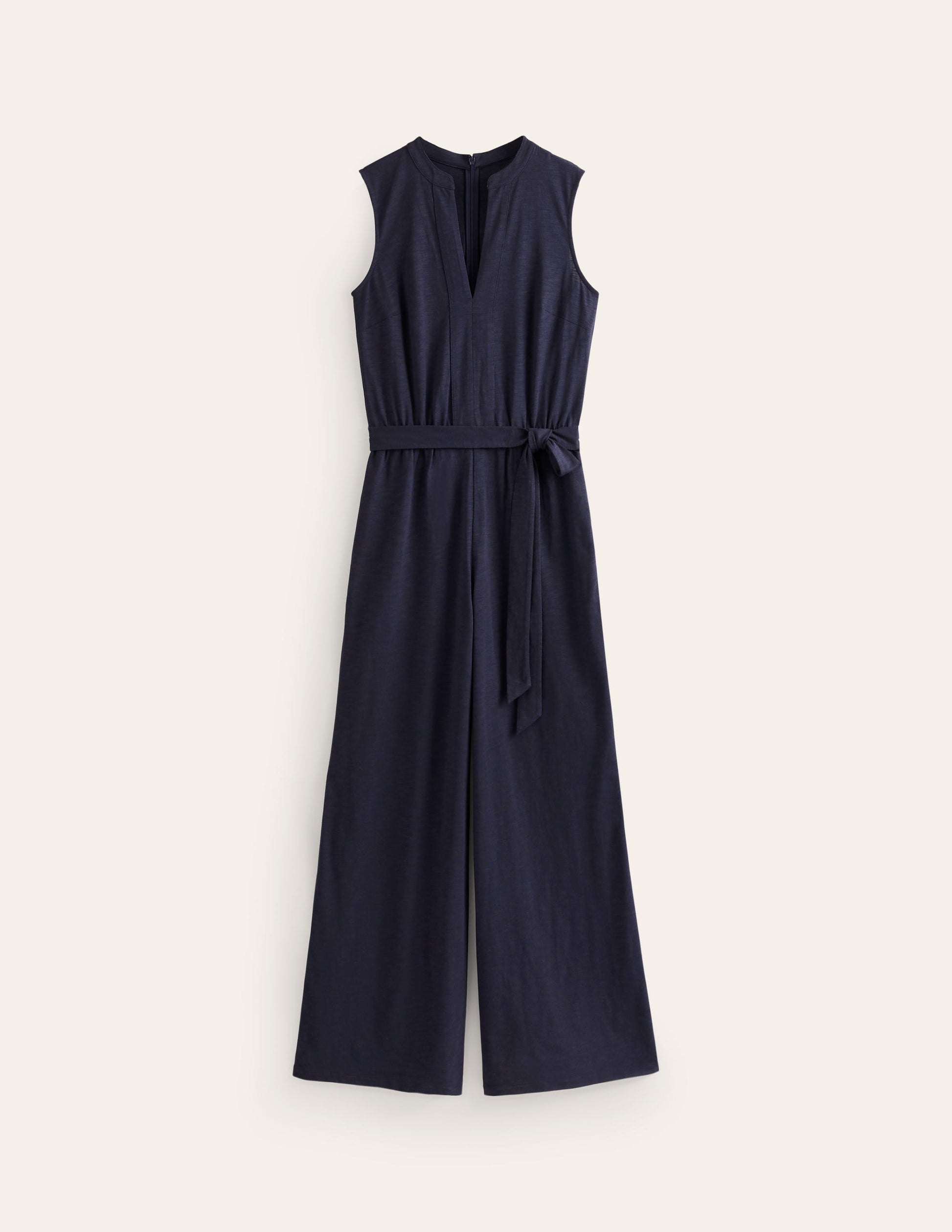 Naomi Notch Jersey Jumpsuit-Navy-6